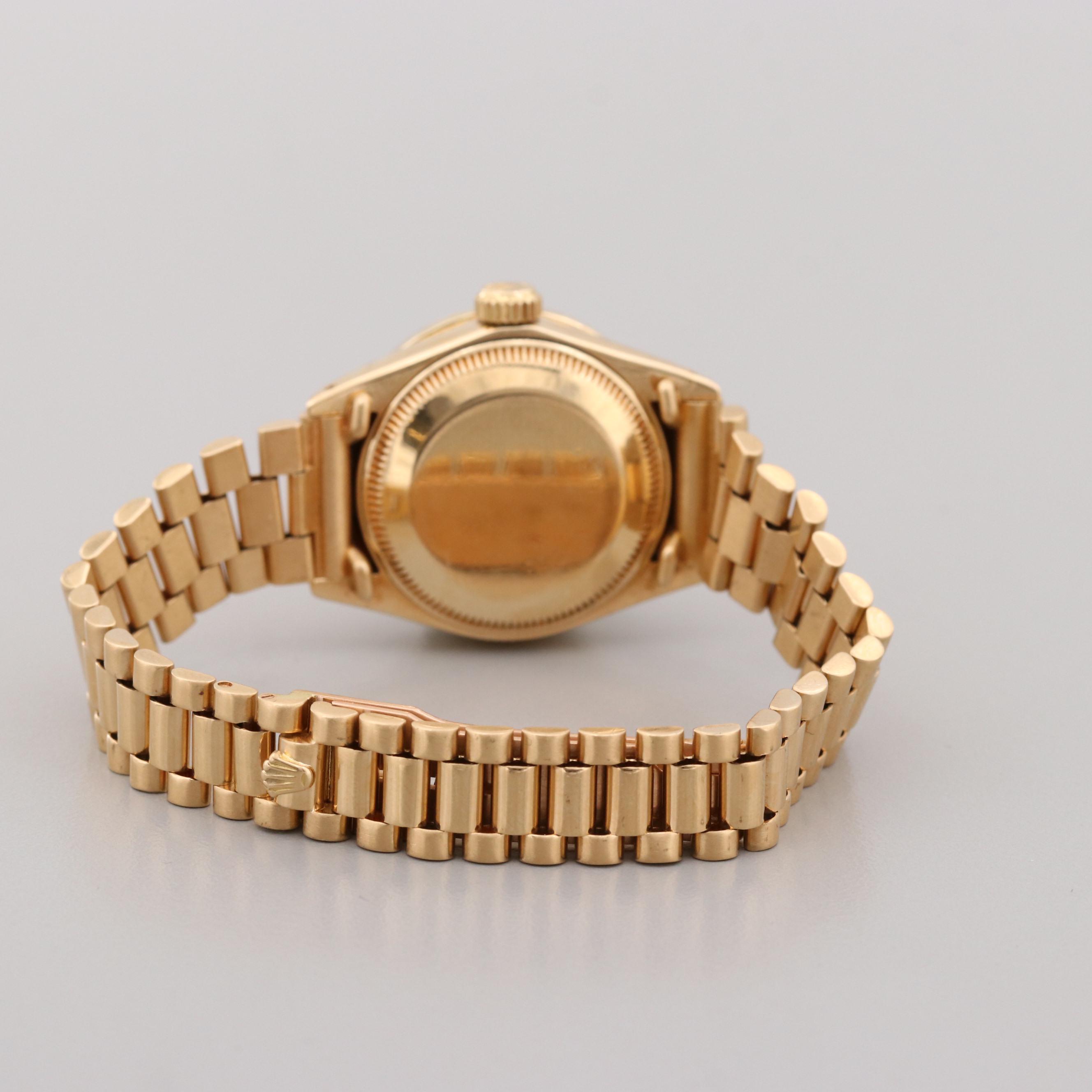 Vintage Rolex Datejust 18K Gold and Diamond Automatic Watch, 1983