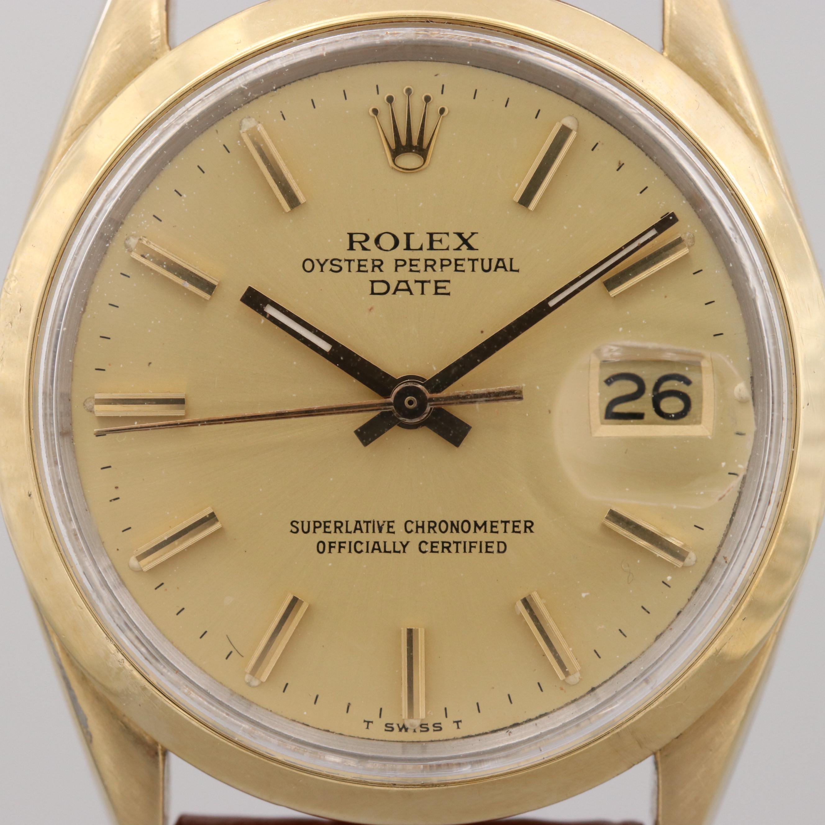 Vintage Rolex Date Gold Shell Watch, 1978