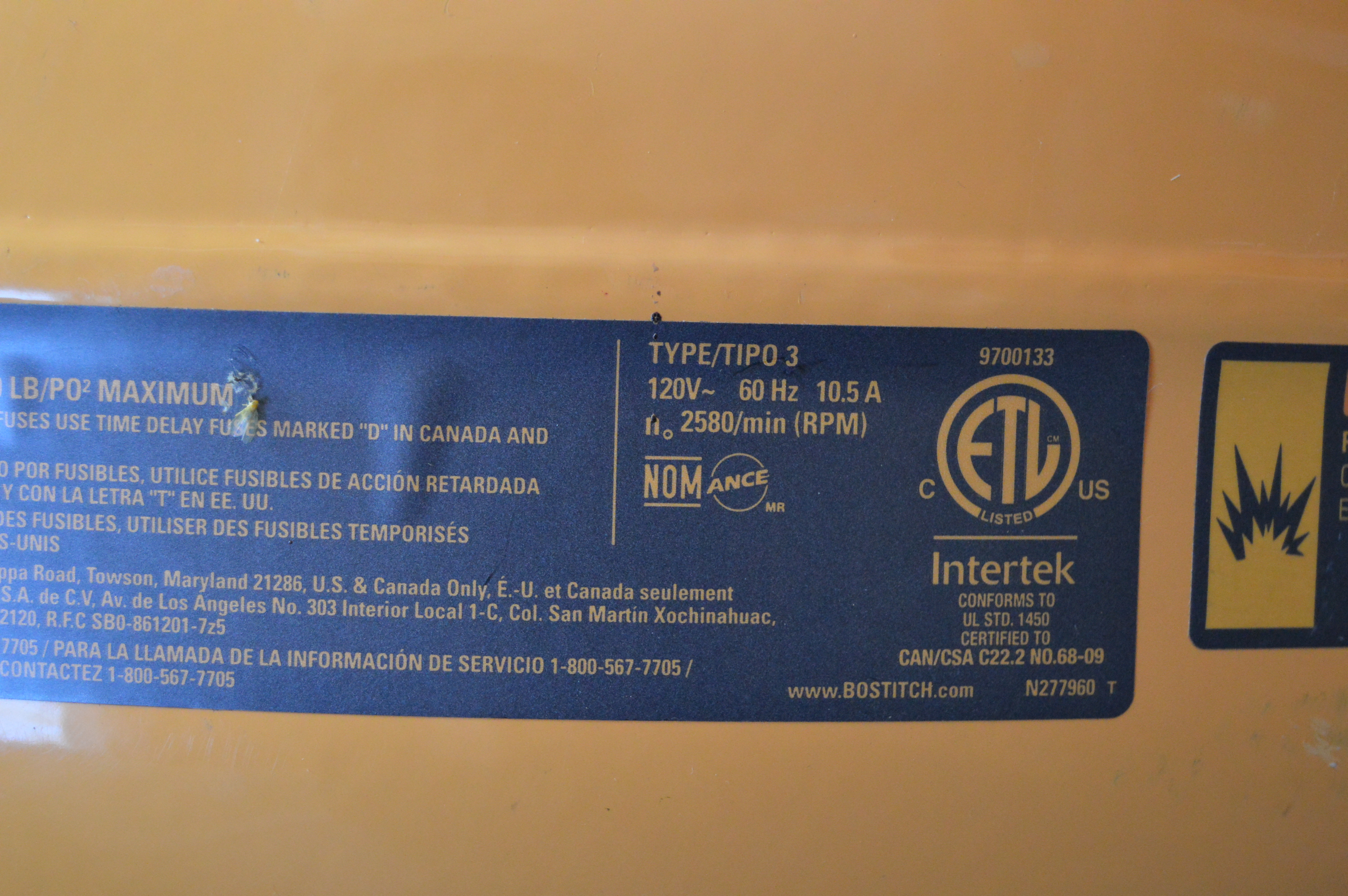 Bostitch BTA700 Series Power Fastener