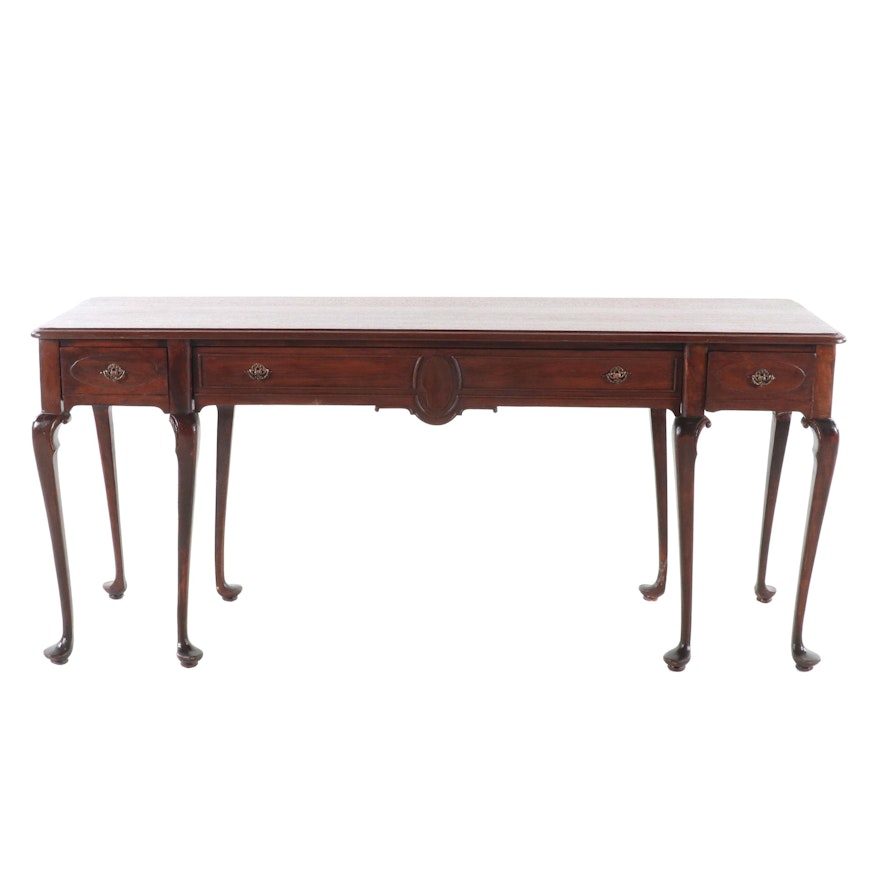 Queen Anne Style Walnut Sofa Table, First Half of the 20th Century