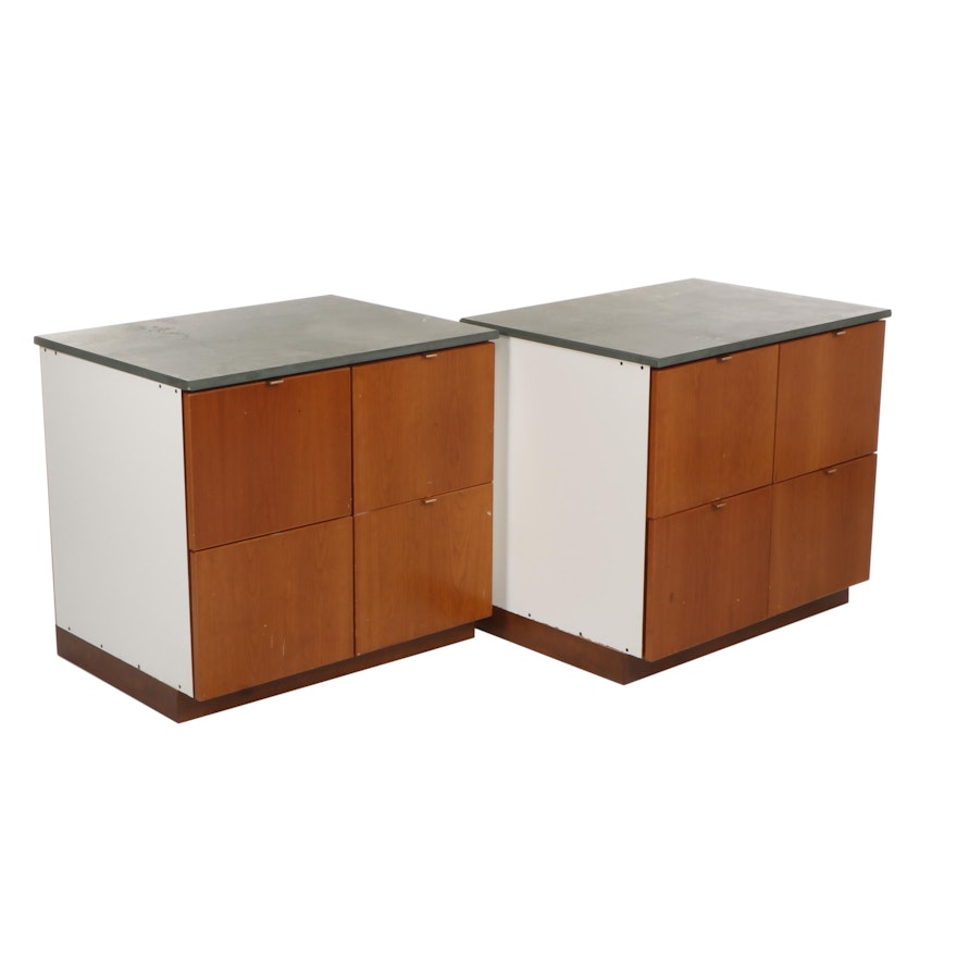 Pair of Contemporary Filing Cabinet Drawers with Stone Top