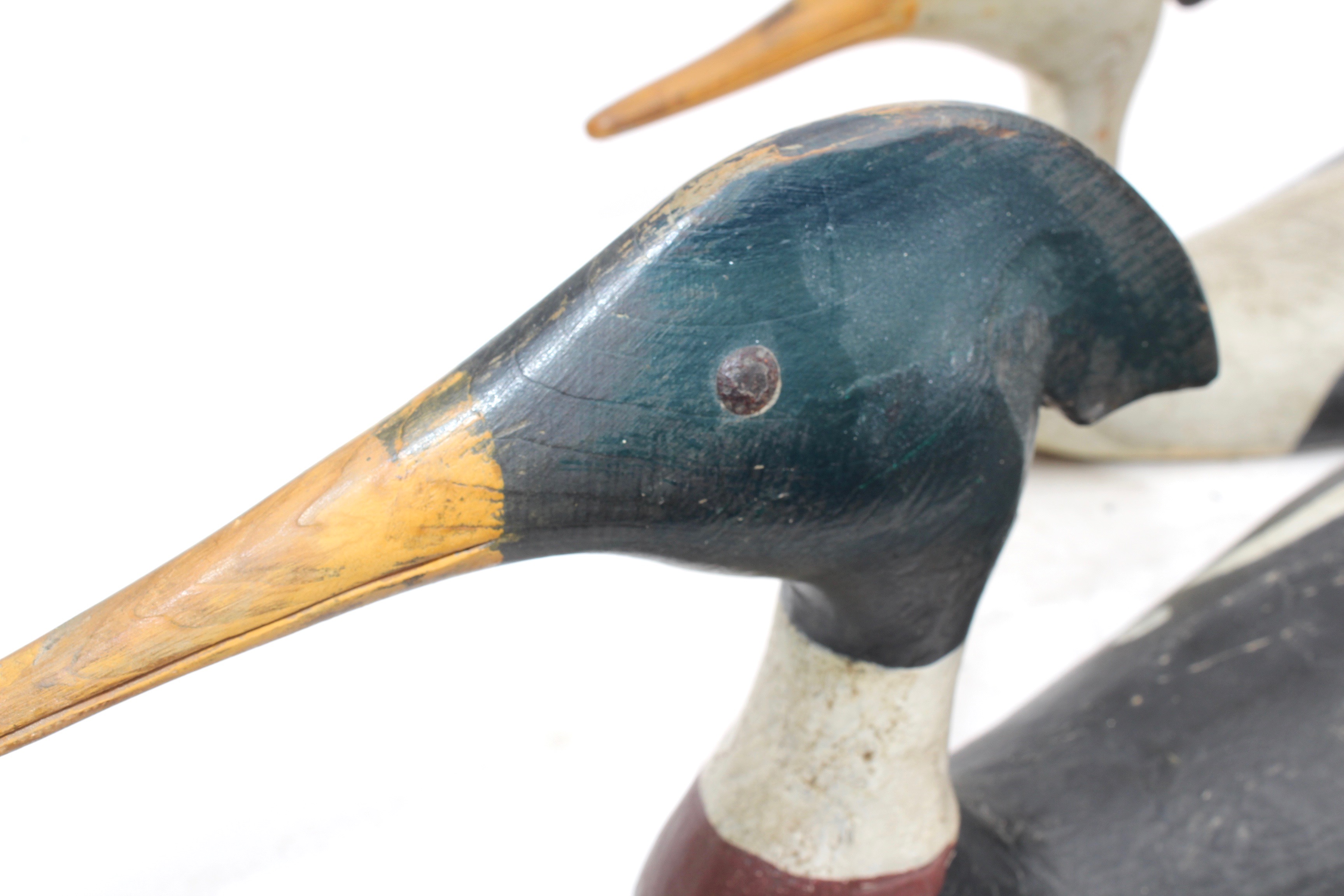Hand Carved Duck Decoy Wall Mounts, Vintage