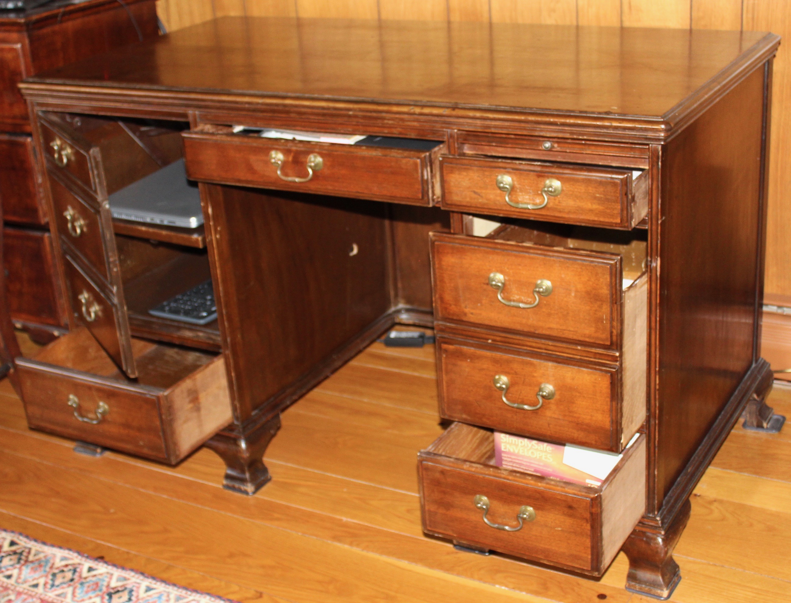 Chippendale Style Cherry Wood Writing Desk, Antique