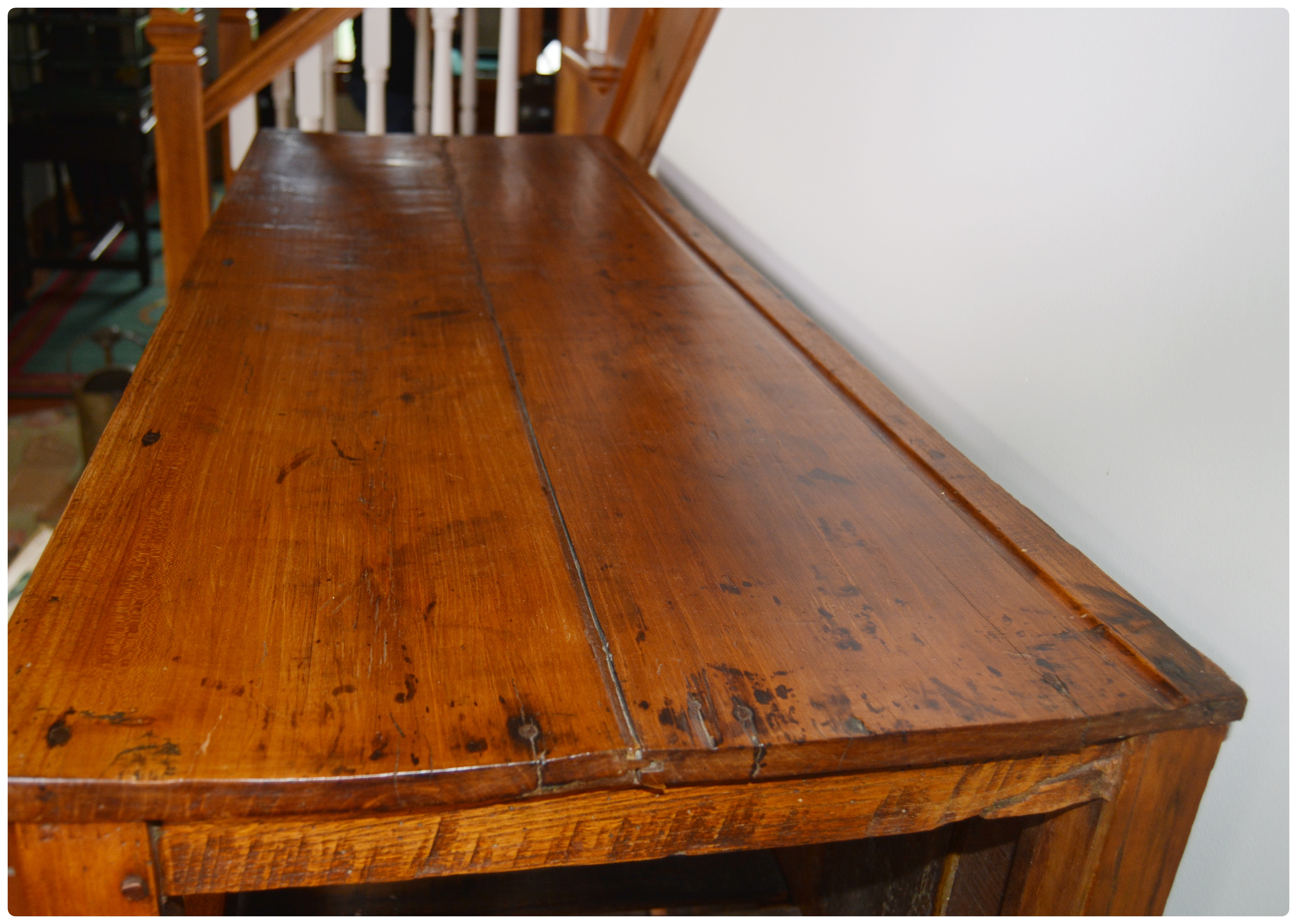 French Country Carved Fruitwood Open Storage Cabinet, Antique