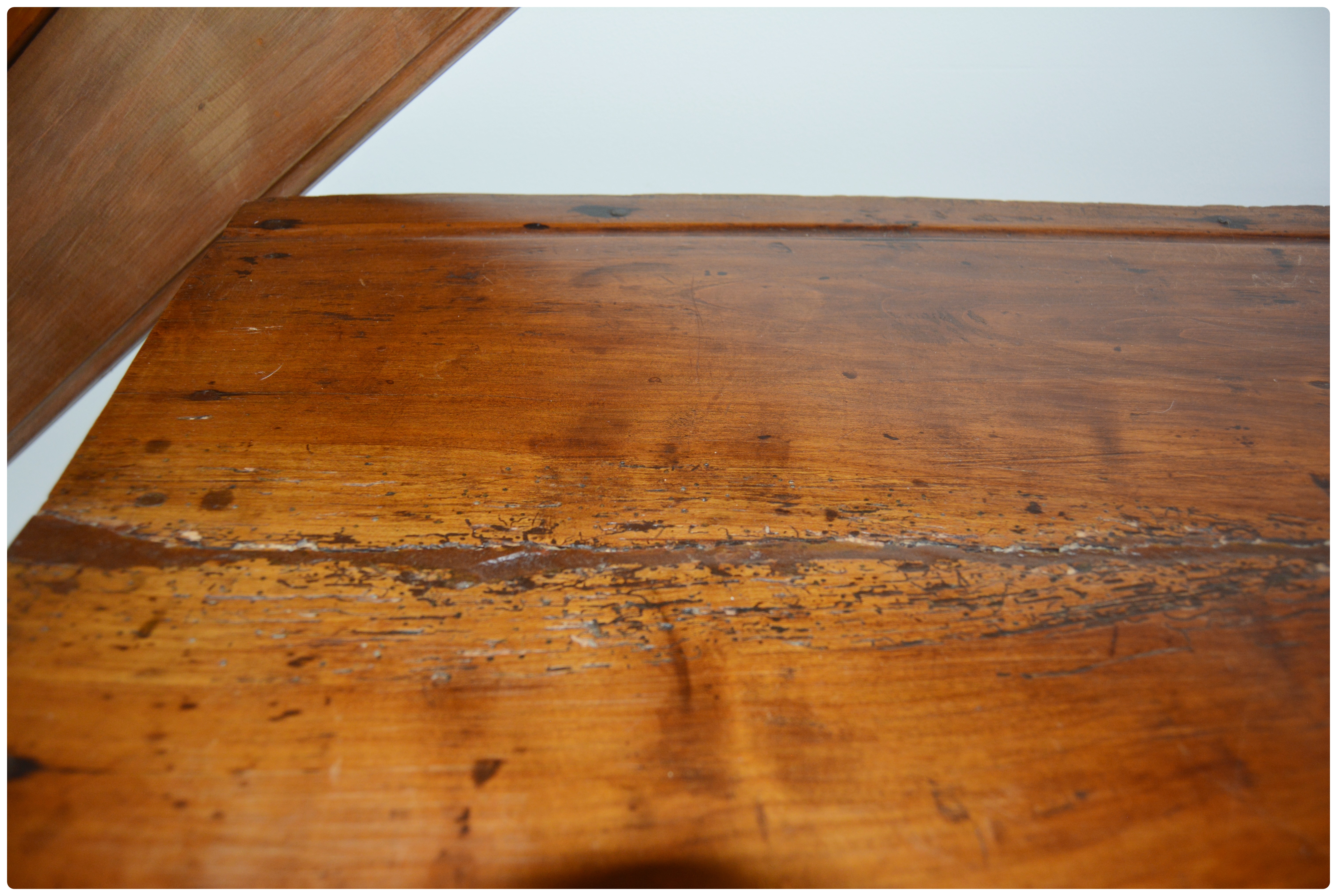 French Country Carved Fruitwood Open Storage Cabinet, Antique