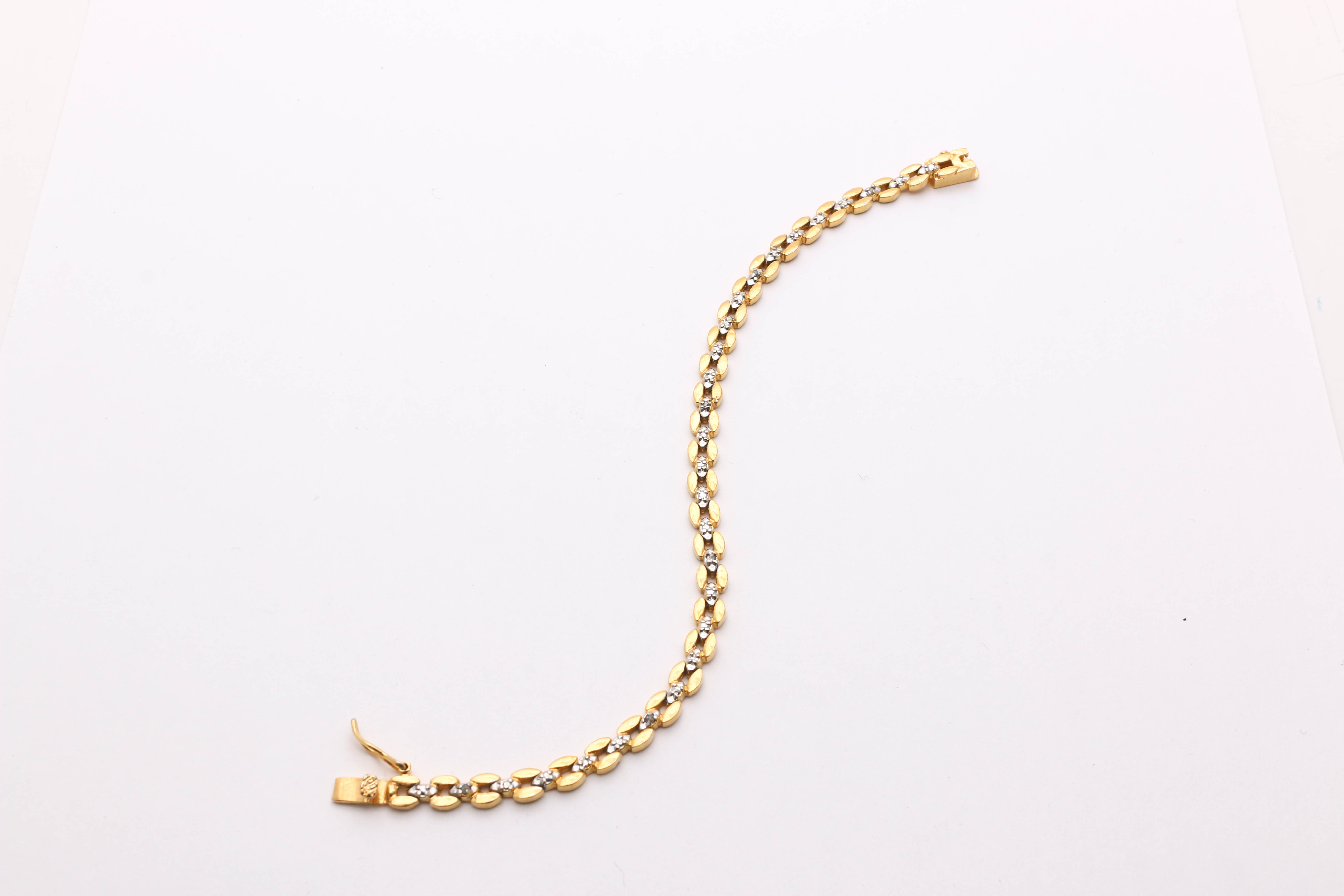 Gold Wash on Sterling Silver Diamond Bracelet