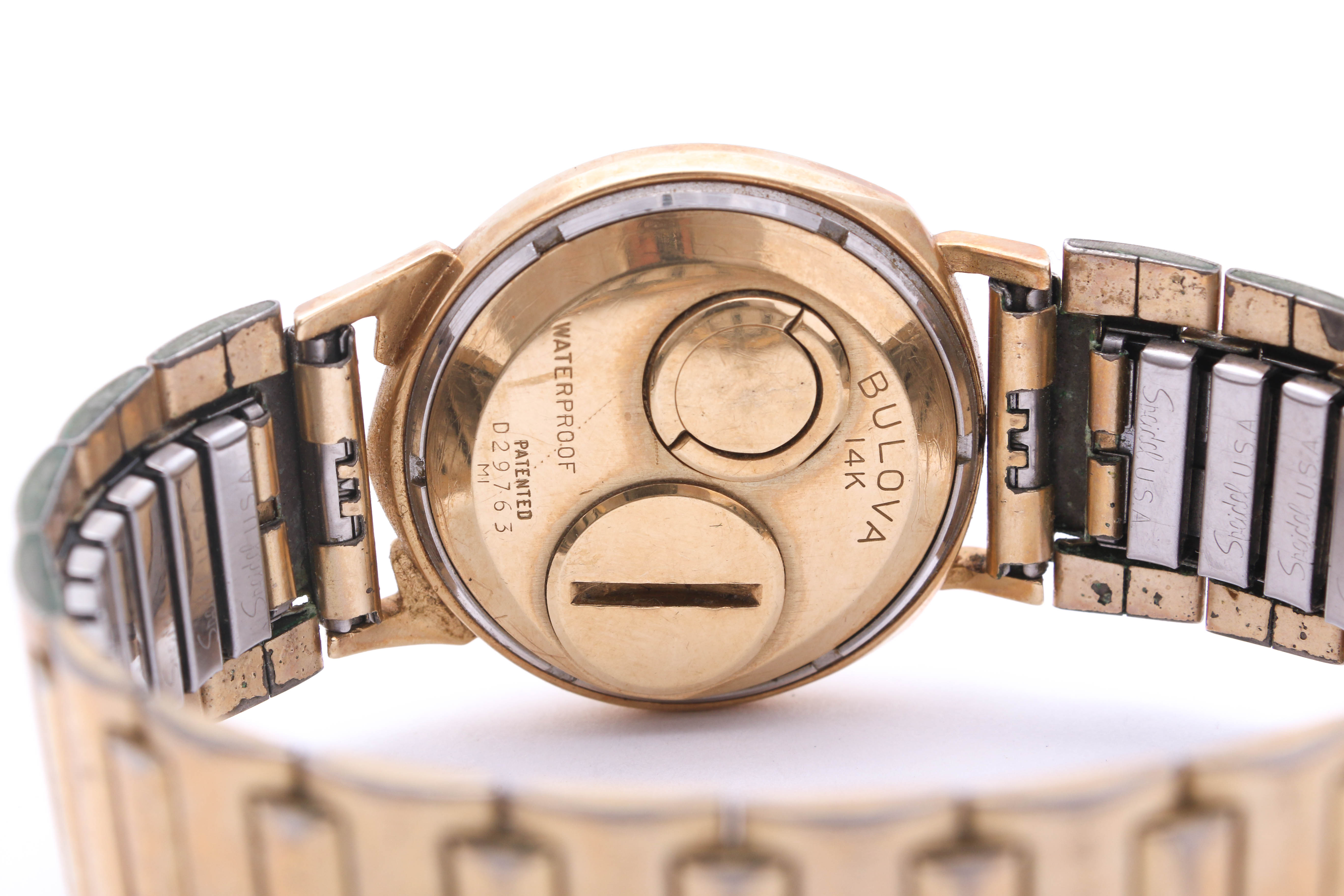 Bulova Accutron 14K Gold Watch with Speidel Gold Tone Band, Vintage