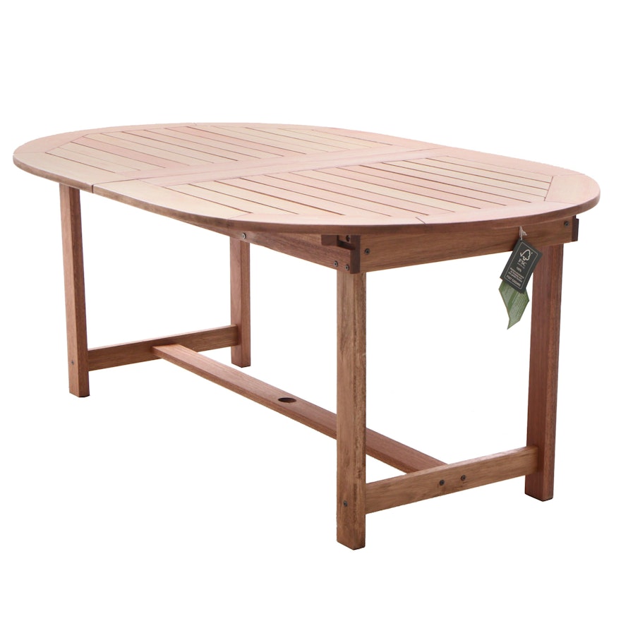 Teak Outdoor Extension Dining Table, Contemporary