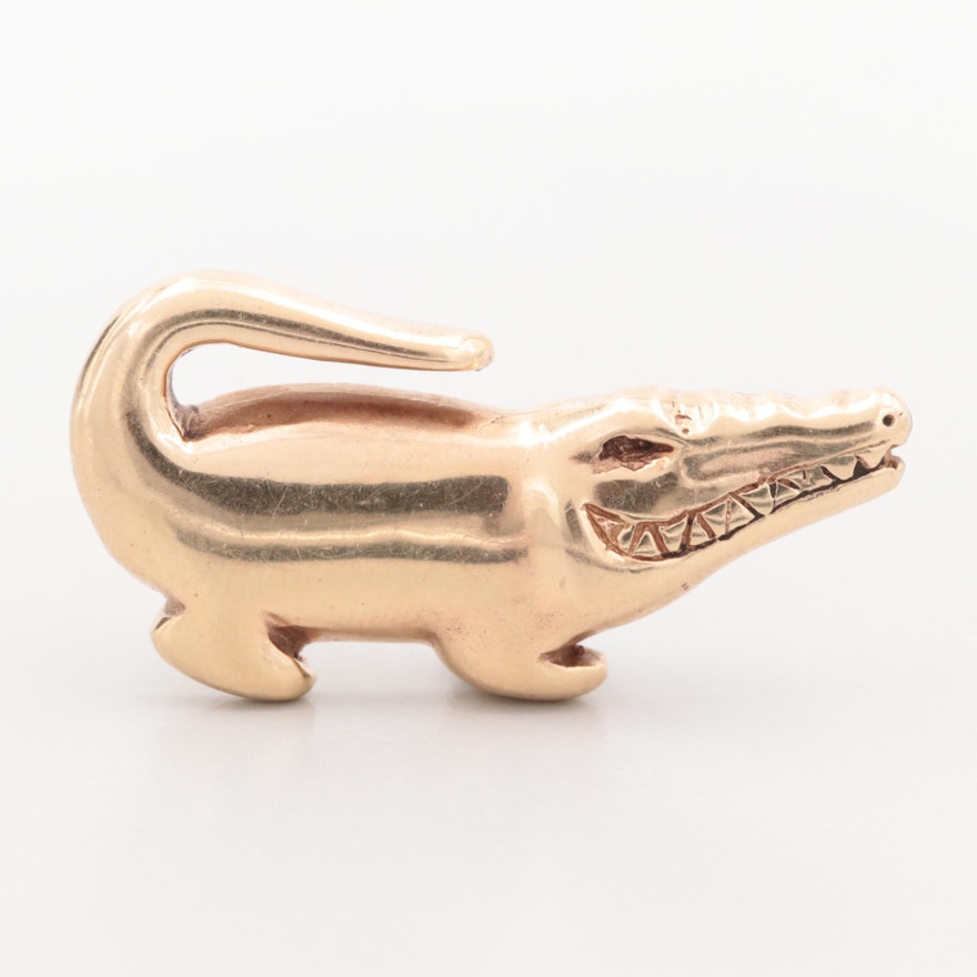 Mignon Faget Vintage 14K Yellow Gold Alligator Slide Pendant