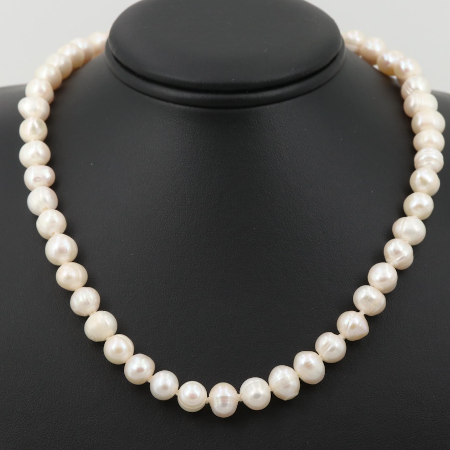 14K Yellow Gold Cultured Pearl Necklace