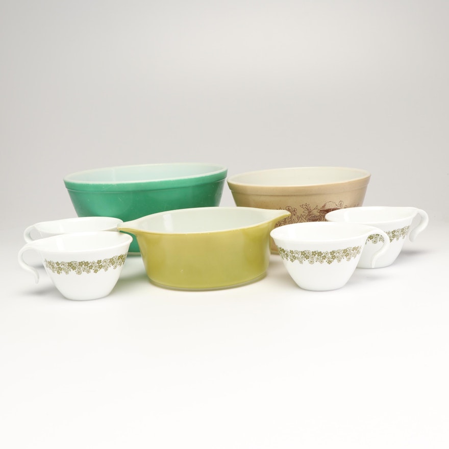 Pryex and Other Corning Glass Bowls, 1970s-1980s