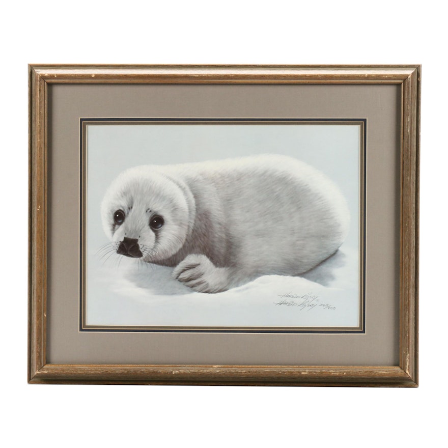 Harold Rigsby Offset Lithograph of Young Seal