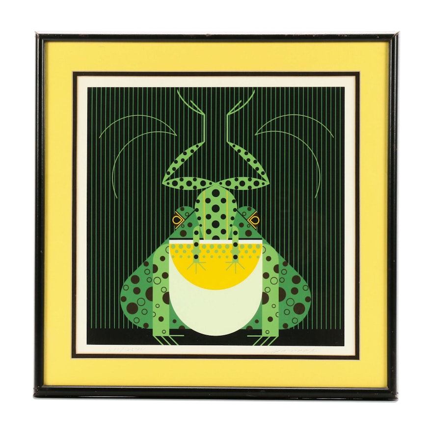 Charley Harper Serigraph "Frog Eat Frog"