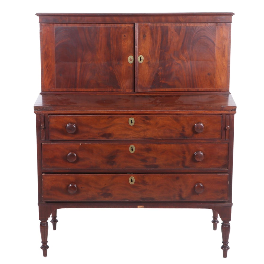 Late Federal Mahogany Secretary, Early to Mid 19th Century