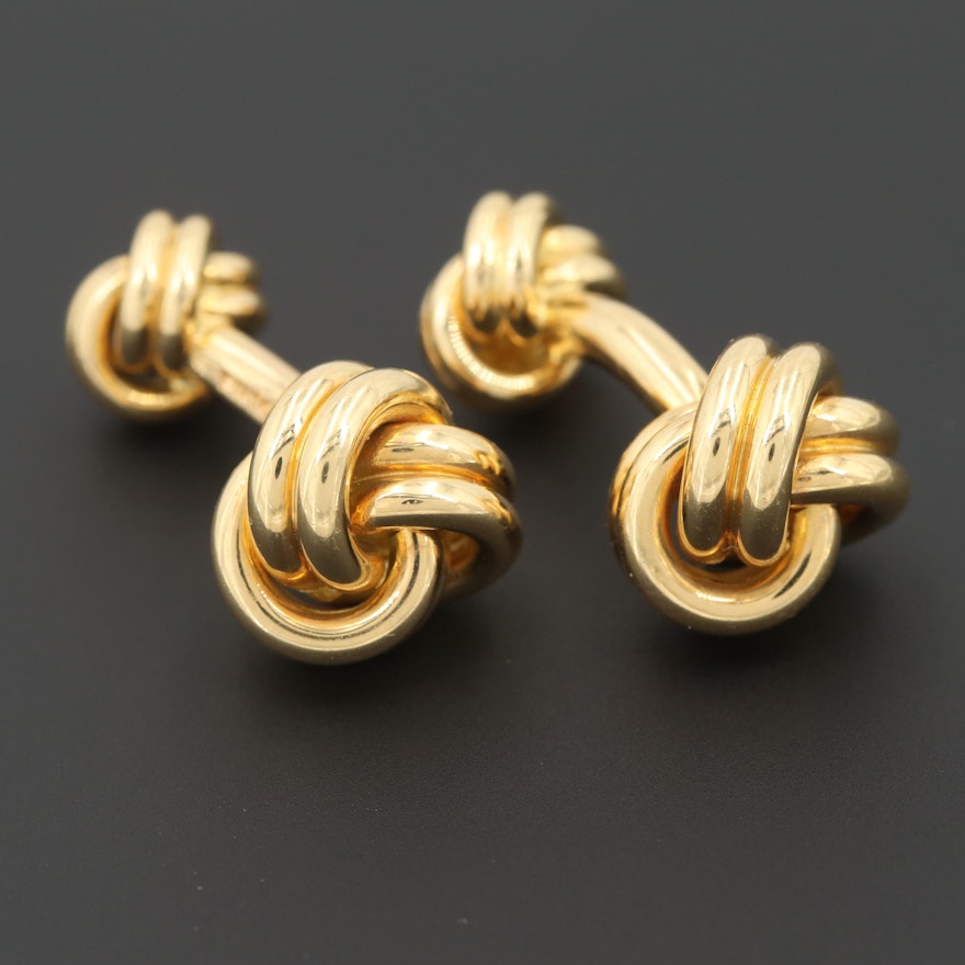 Lindsay & Co. 18K Yellow Gold Knot Cufflinks