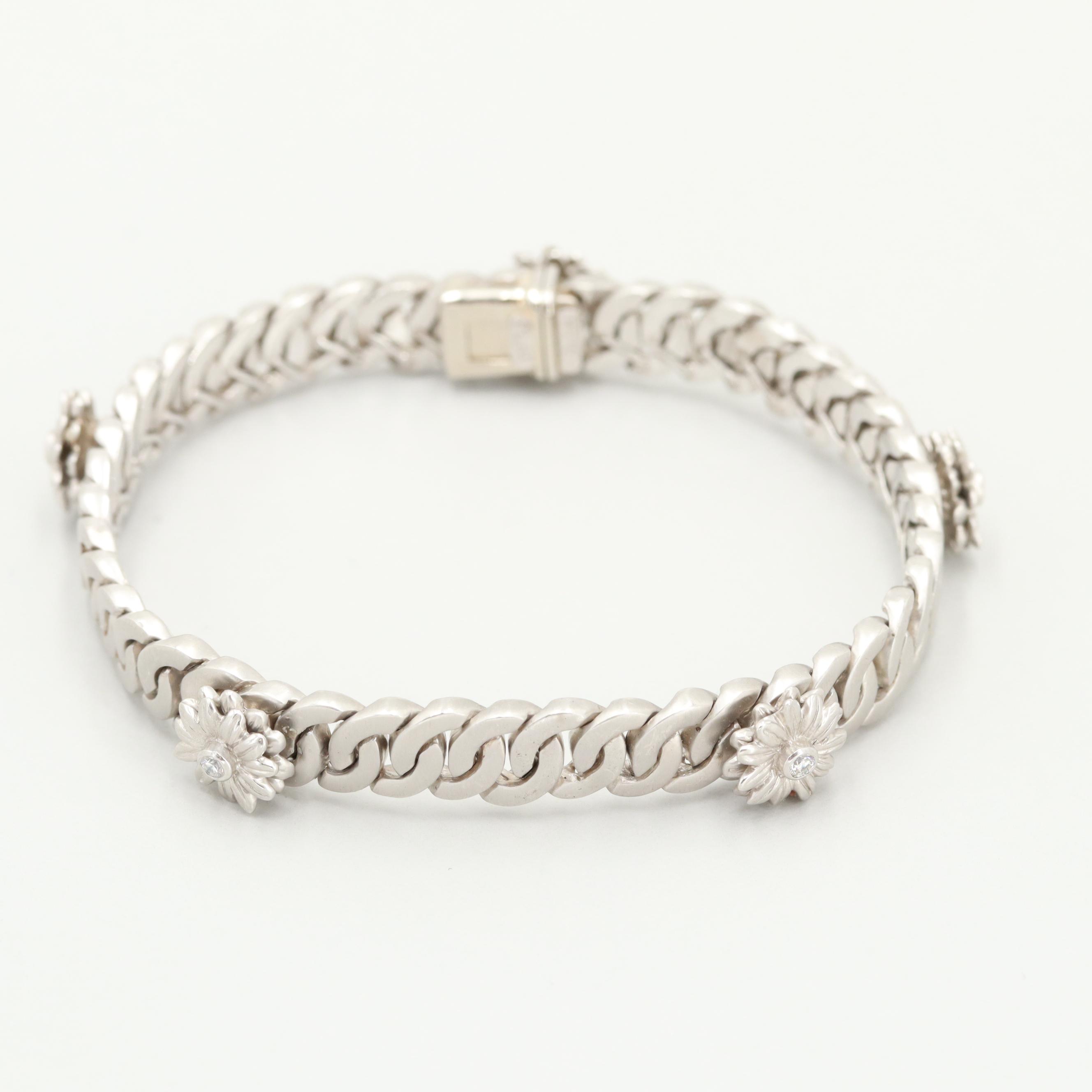 SaraBeth Vaughan "A Bouquet of Baubles" Collection Platinum Diamond Bracelet