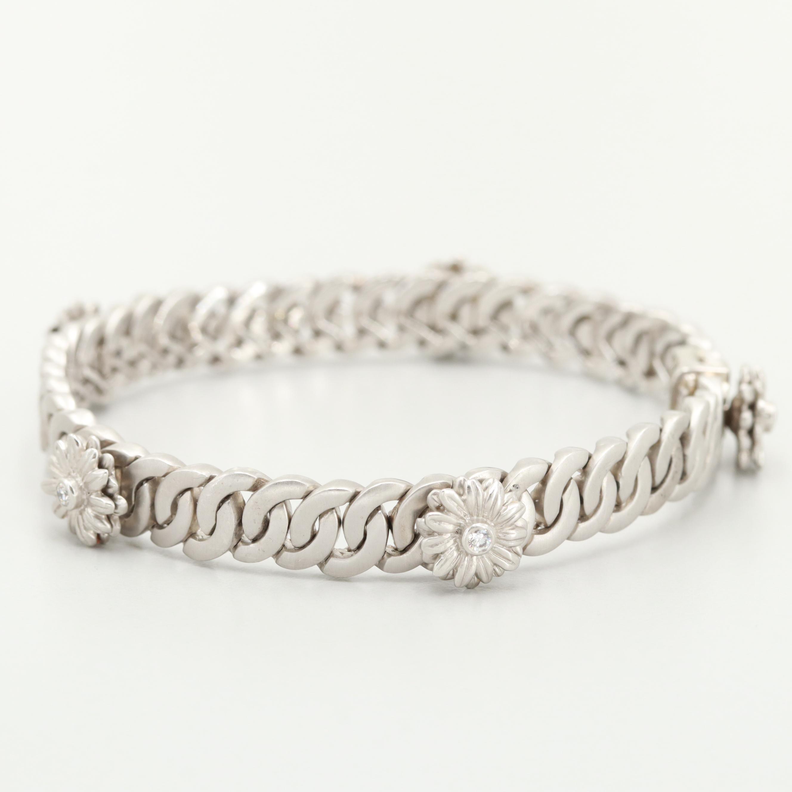 SaraBeth Vaughan "A Bouquet of Baubles" Collection Platinum Diamond Bracelet