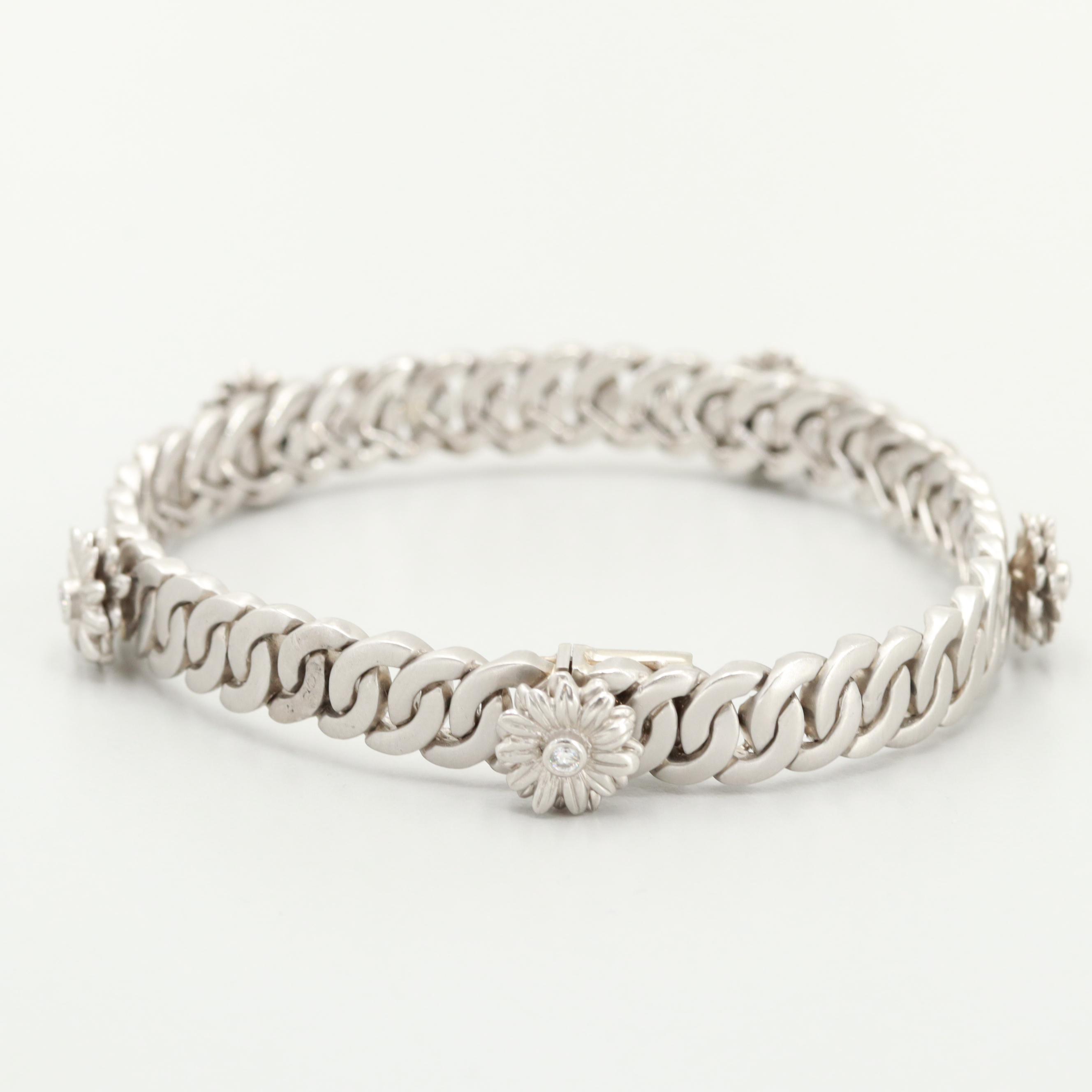 SaraBeth Vaughan "A Bouquet of Baubles" Collection Platinum Diamond Bracelet