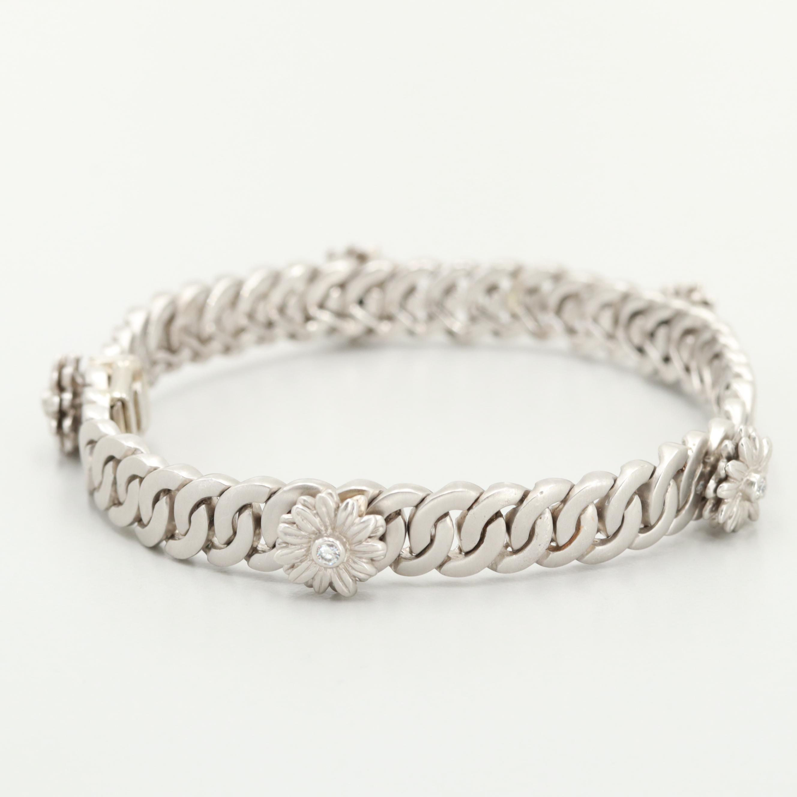 SaraBeth Vaughan "A Bouquet of Baubles" Collection Platinum Diamond Bracelet