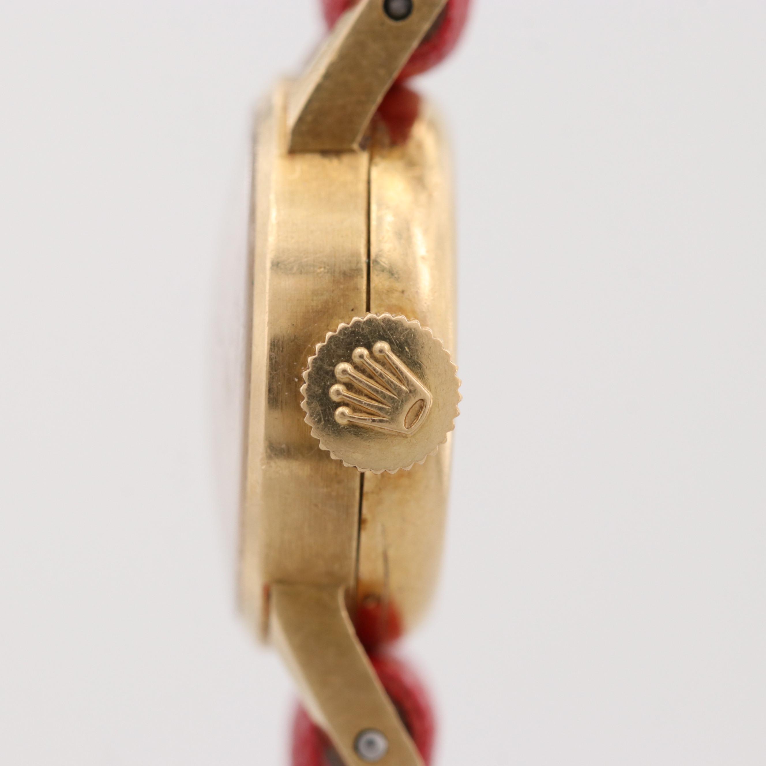 Vintage Rolex Precision 18K Yellow Gold Stem Wind Watch