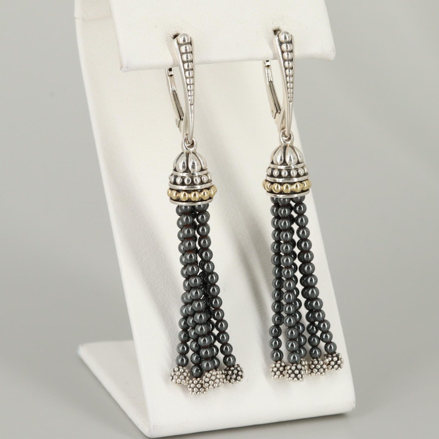 Caviar by Lagos Sterling Silver Earrings with 18K Yellow Gold Accents
