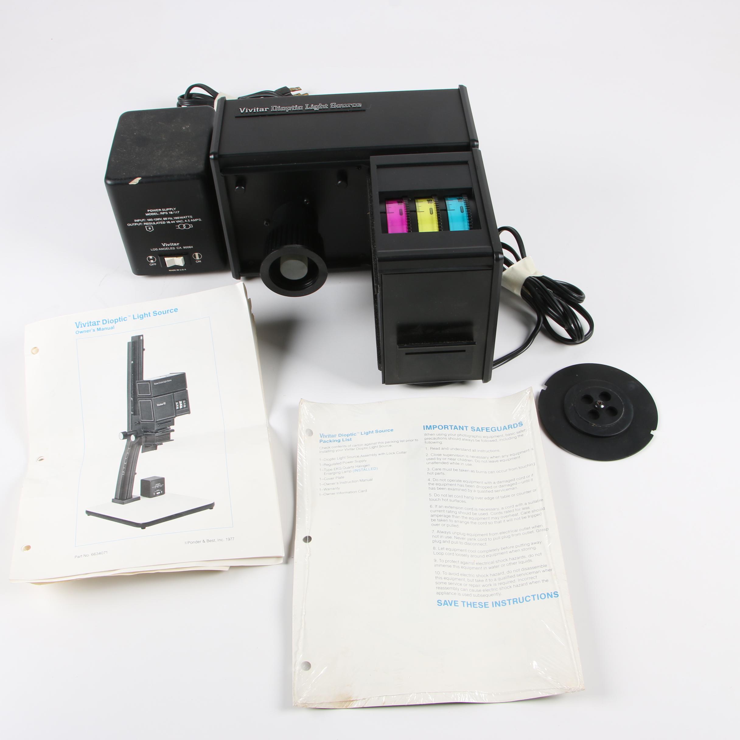 Vivitar Dioptic Light Source with Power Supply