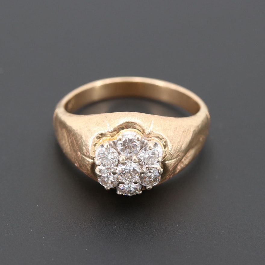 Vintage 14K Yellow Gold 1.21 CTW Diamond Ring