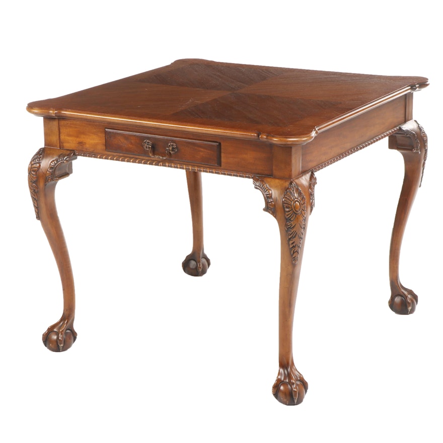 Century Furniture Chippendale Ball and Claw Foot Card Wooden Table