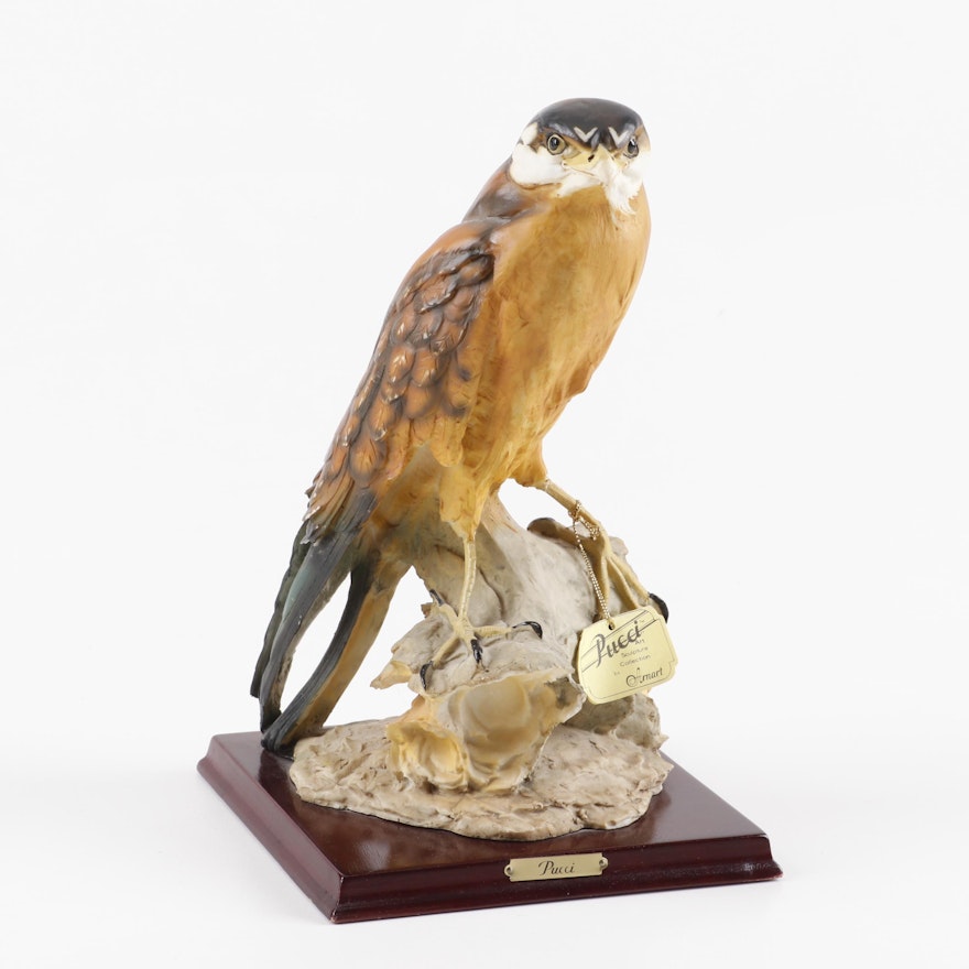 Arnart Pucci Collection Hand-Painted Ceramic Hawk Figurine