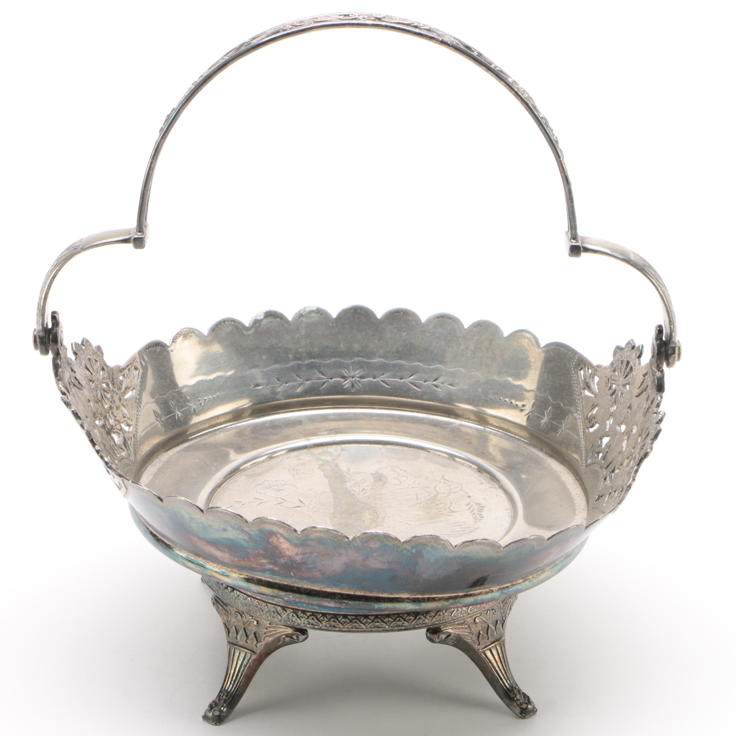 Wilcox Aesthetic Movement Silver Plate Basket, Late Victorian