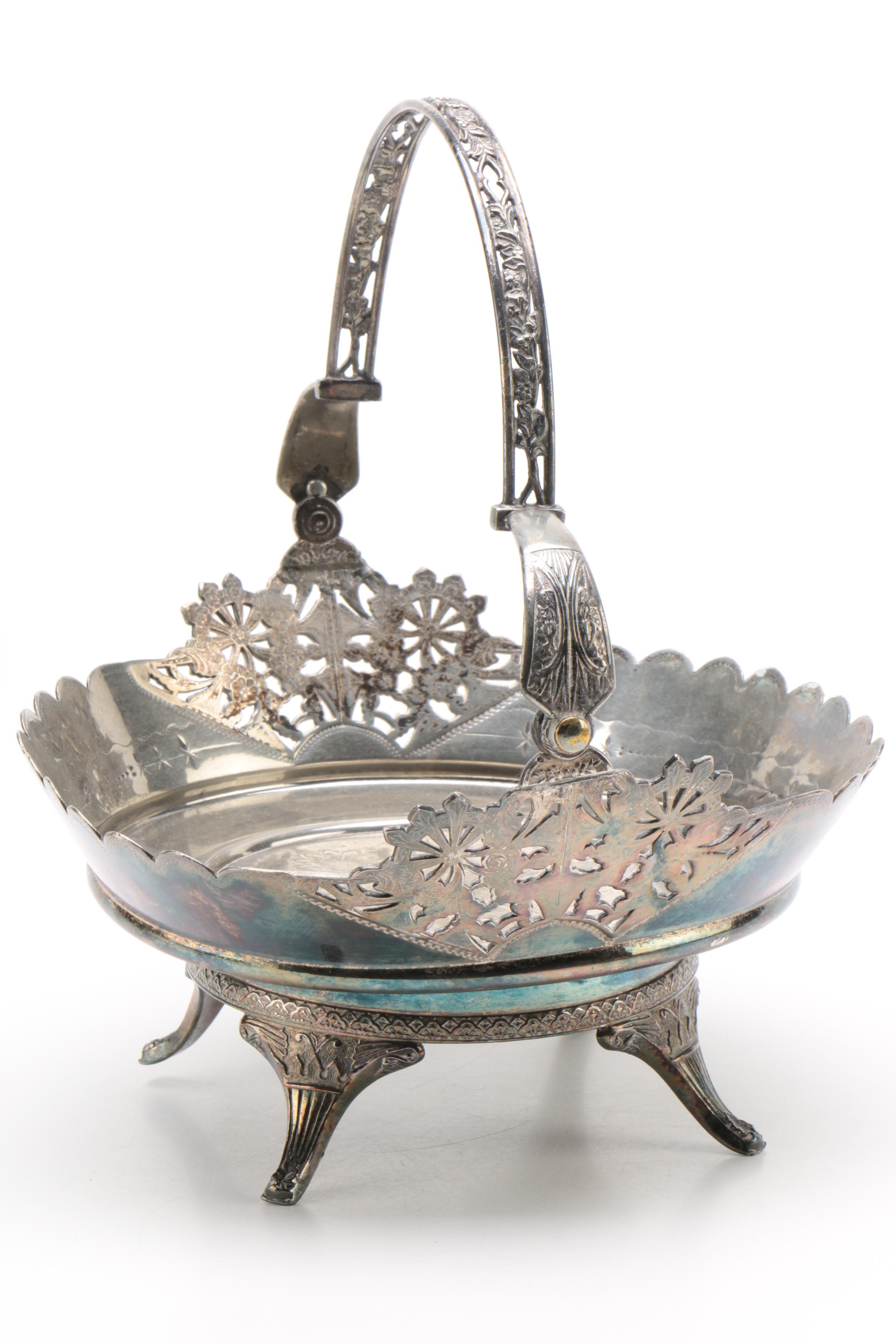 Wilcox Aesthetic Movement Silver Plate Basket, Late Victorian