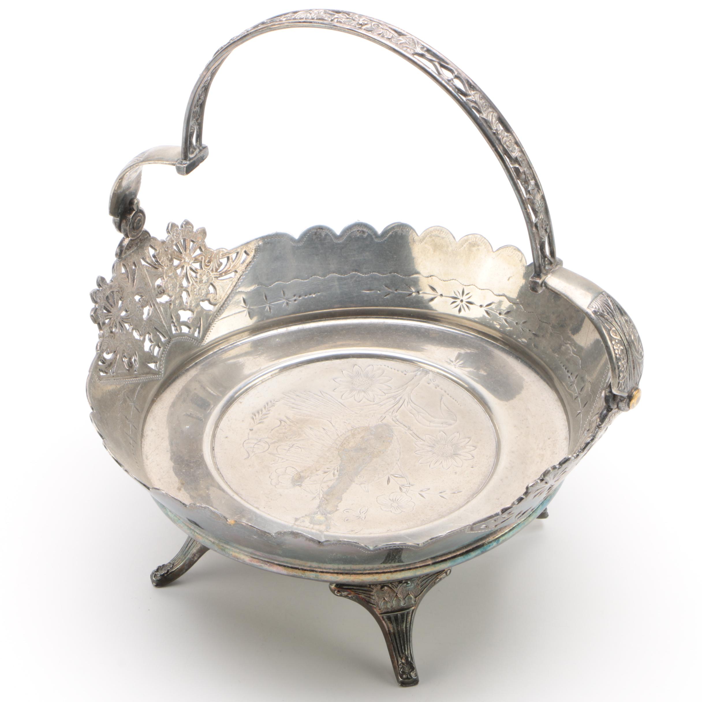 Wilcox Aesthetic Movement Silver Plate Basket, Late Victorian