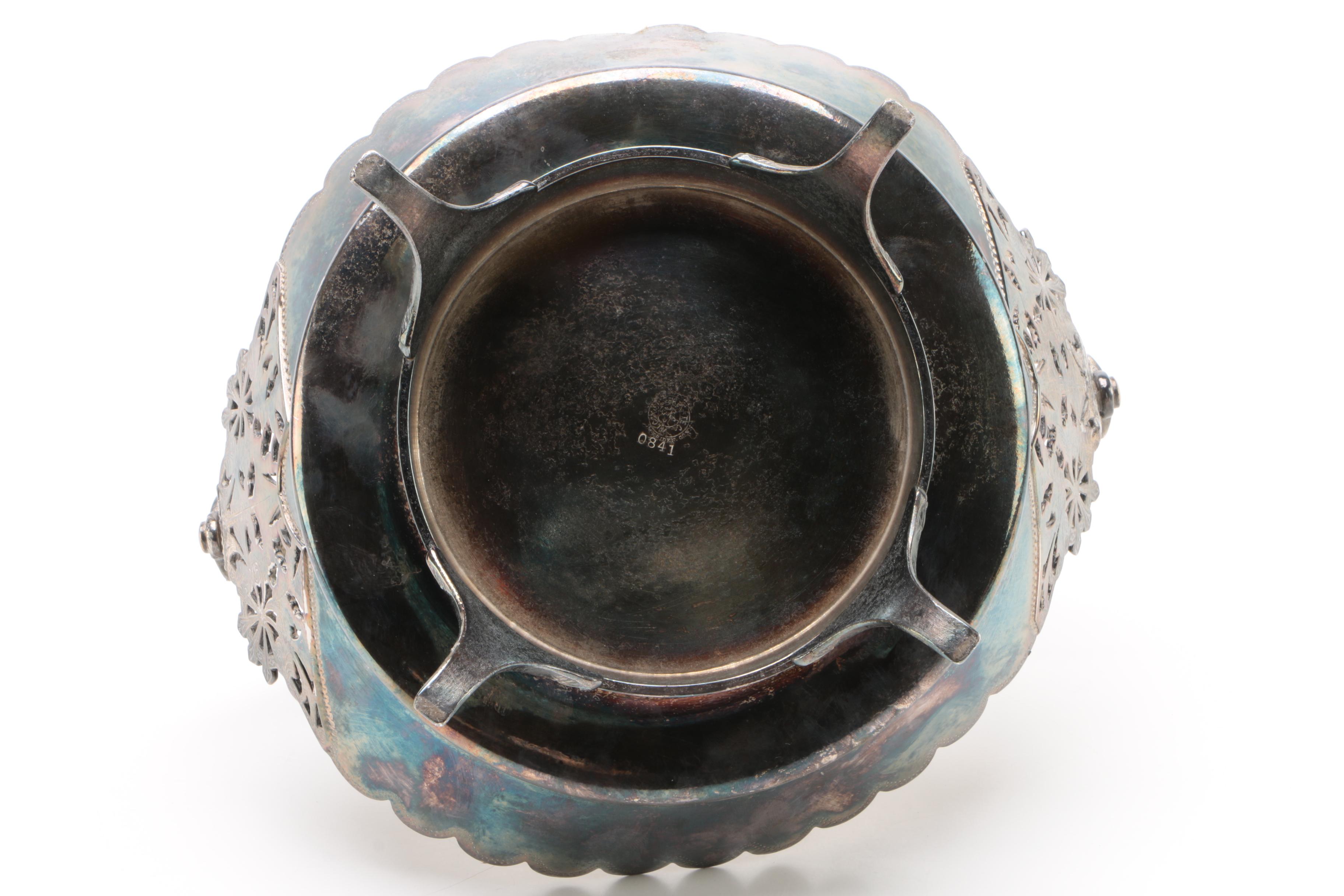 Wilcox Aesthetic Movement Silver Plate Basket, Late Victorian