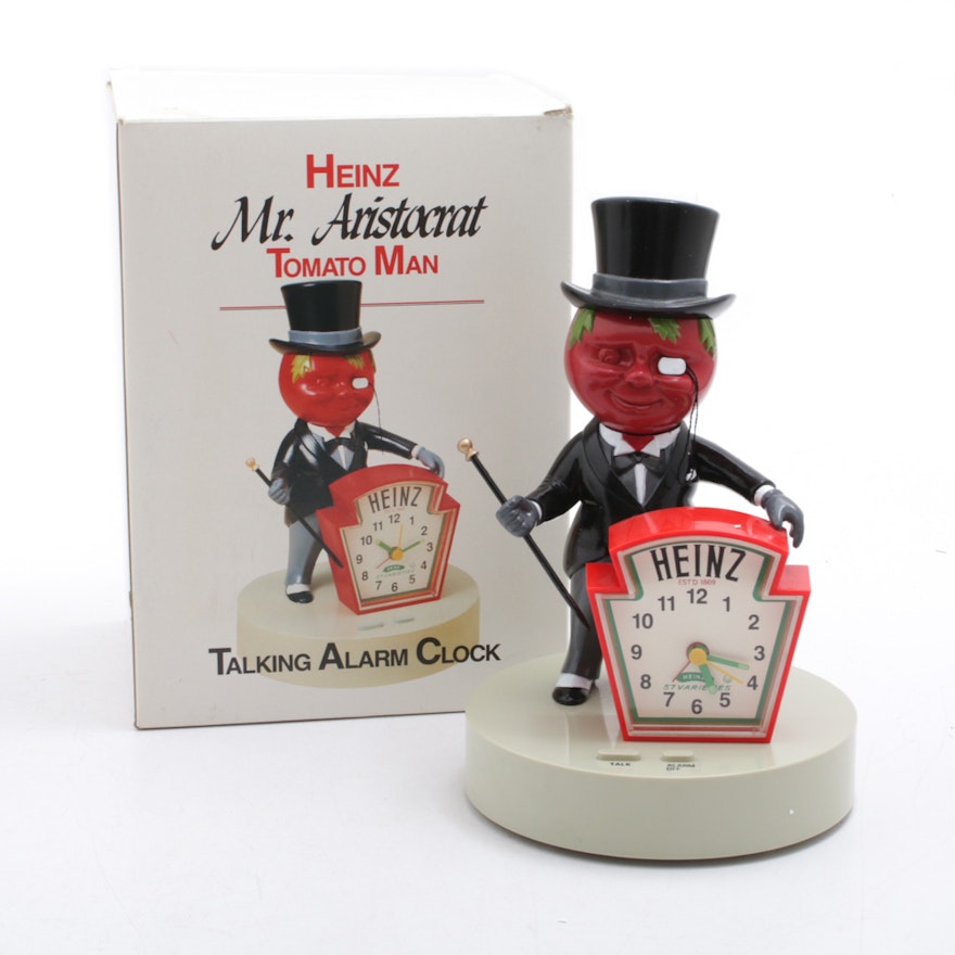 Heinz "Mr. Aristocrat Tomato Man" Talking Alarm Clock, Circa 1980