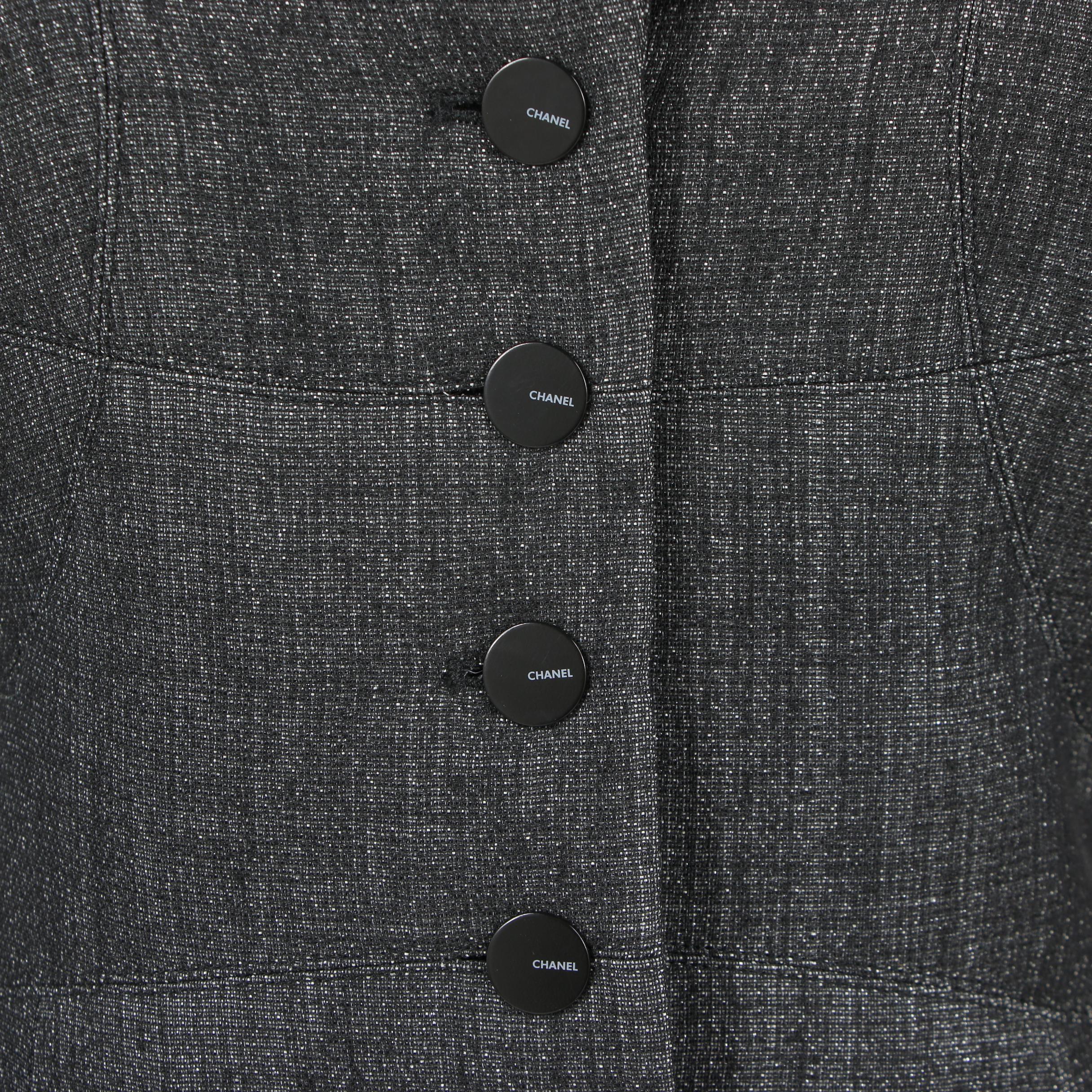 Chanel Charcoal Grey Skirt Suit, Made in France