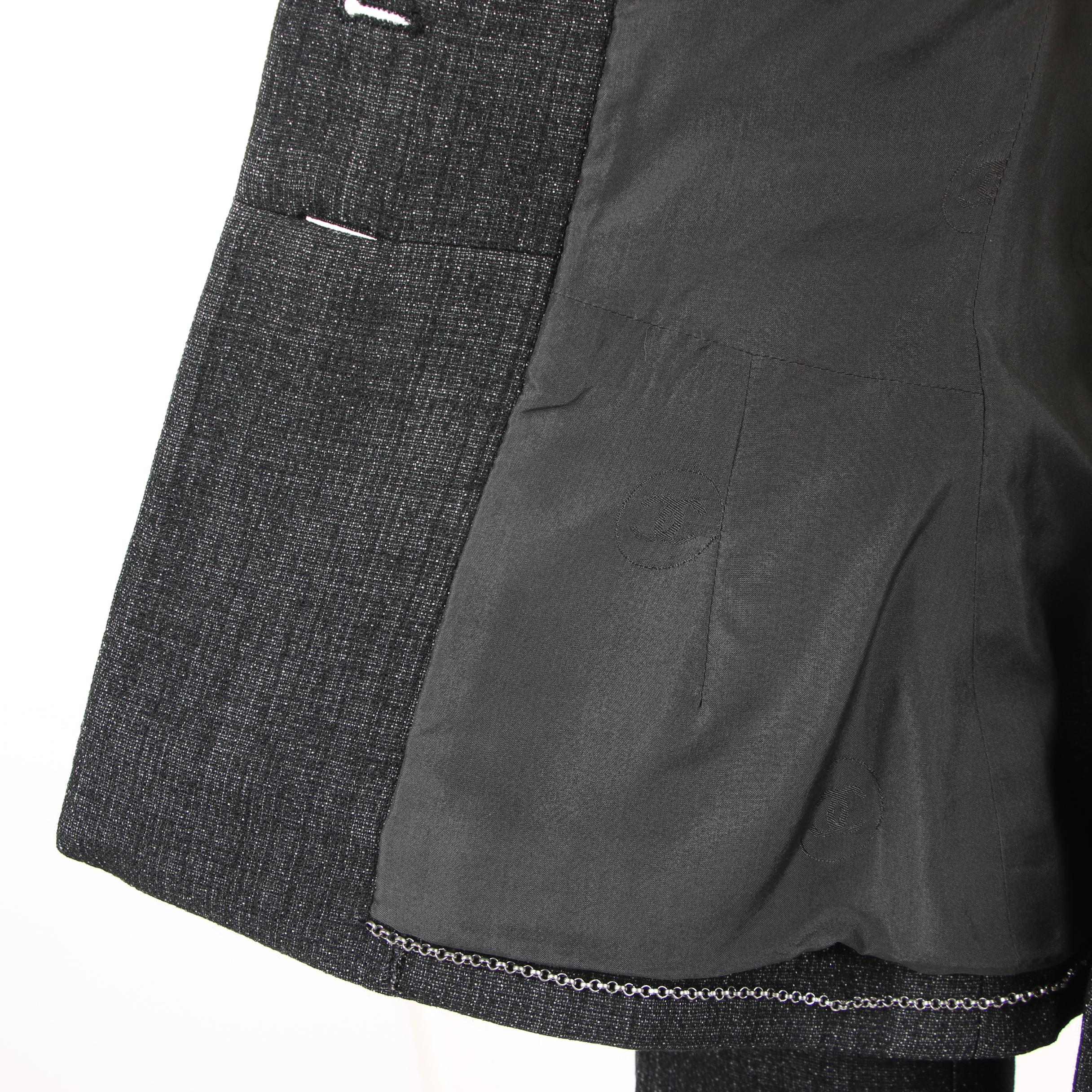 Chanel Charcoal Grey Skirt Suit, Made in France