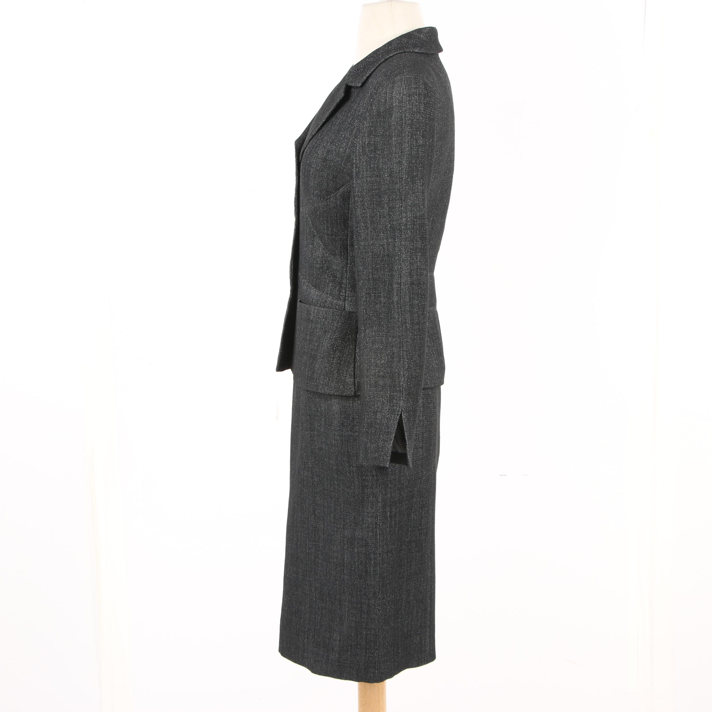 Chanel Charcoal Grey Skirt Suit, Made in France