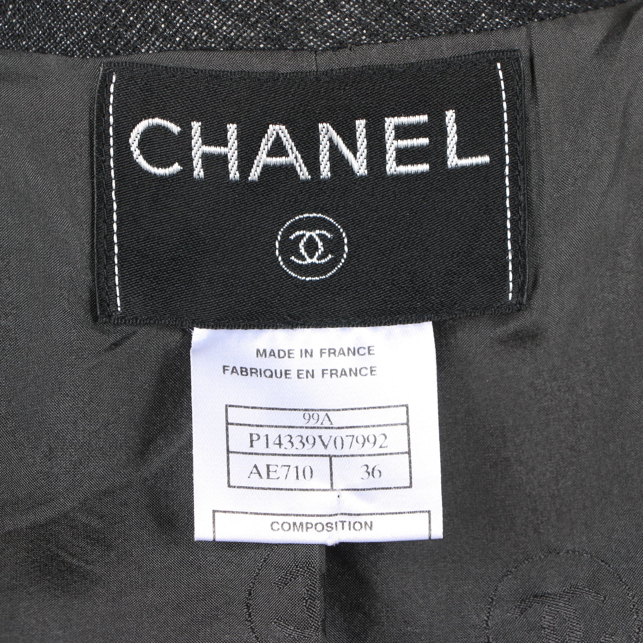 Chanel Charcoal Grey Skirt Suit, Made in France