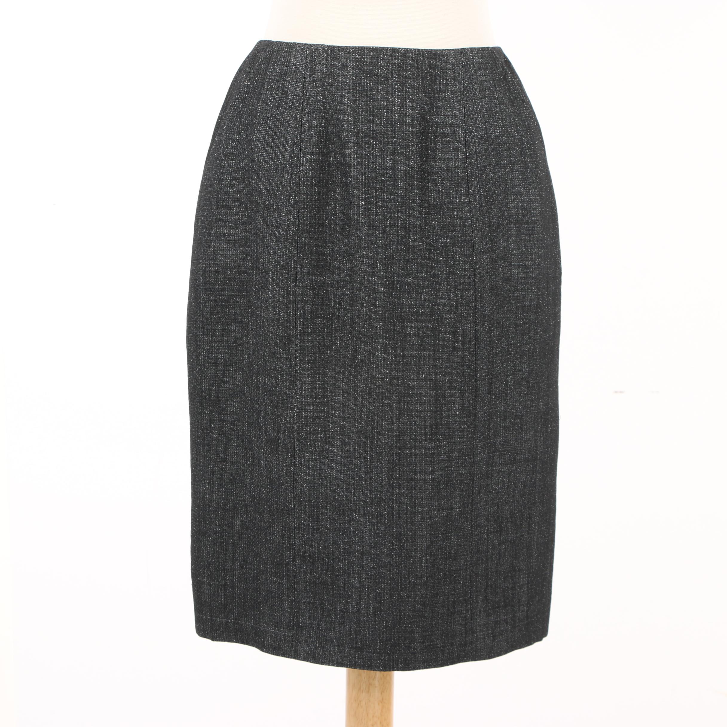 Chanel Charcoal Grey Skirt Suit, Made in France