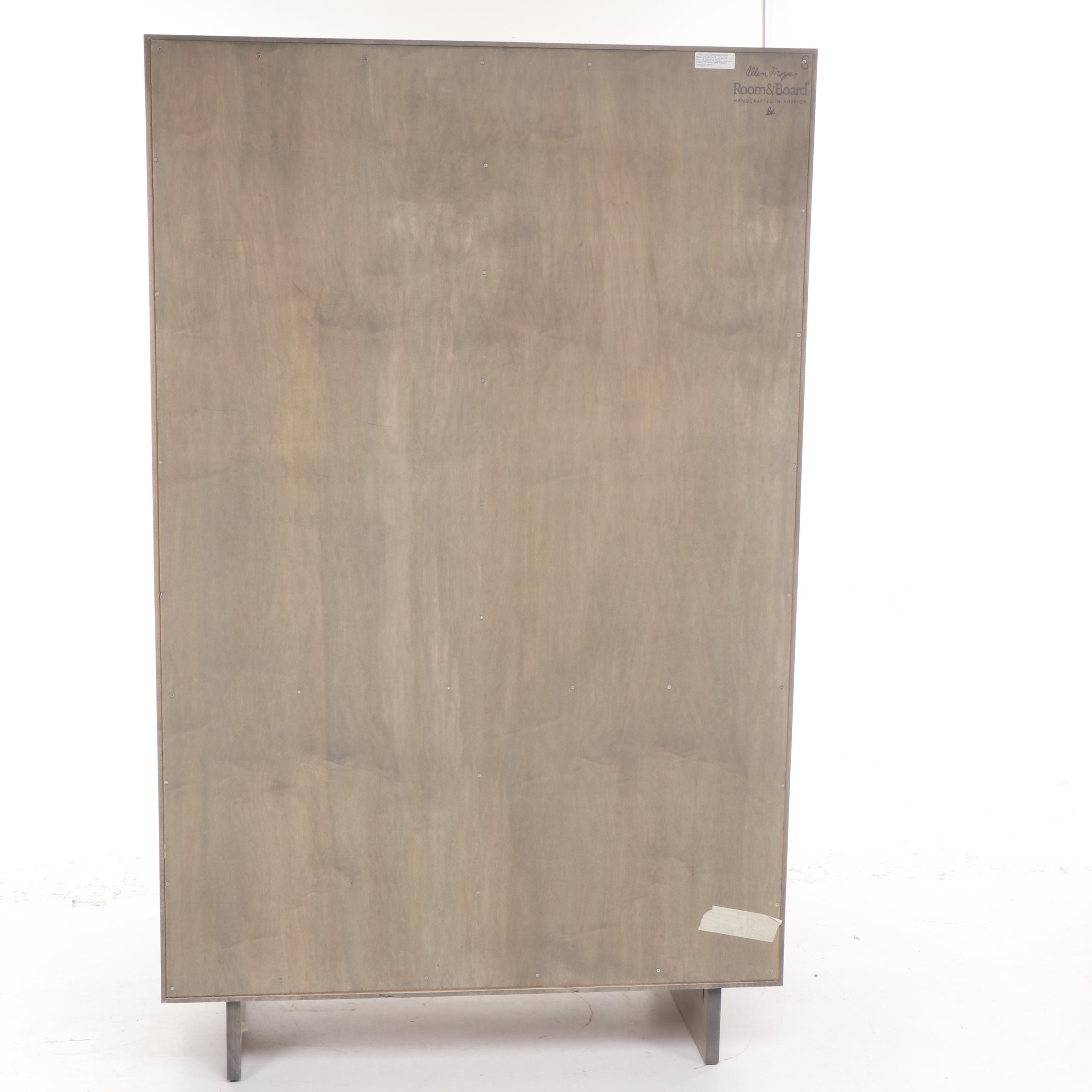 Room and Board "Hudson" Armoire with Wood Base and Shell Finish