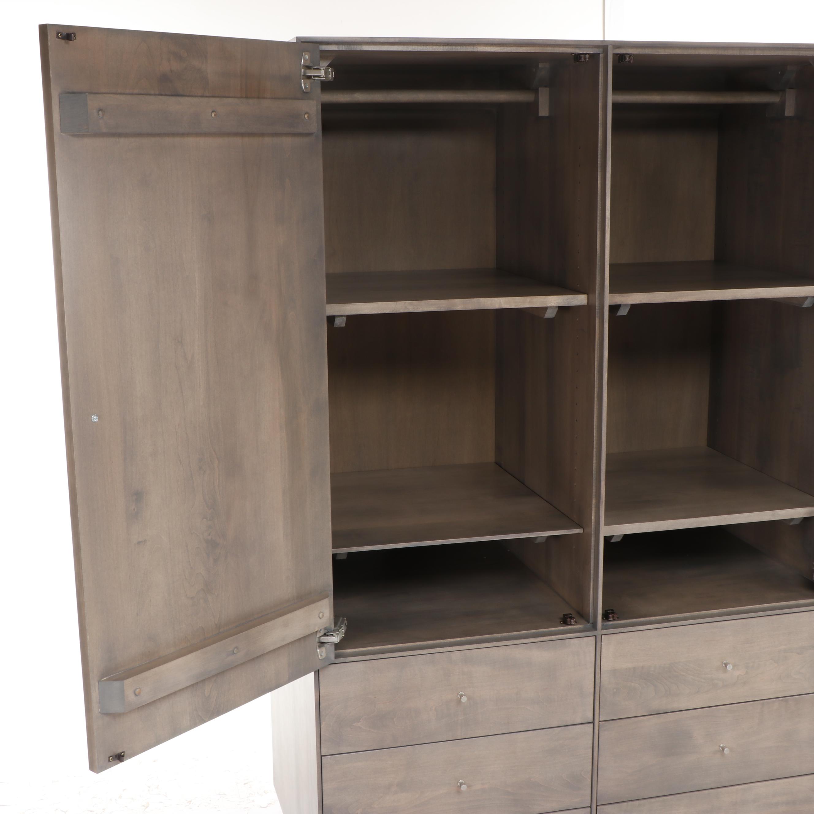 Room and Board "Hudson" Armoire with Wood Base and Shell Finish