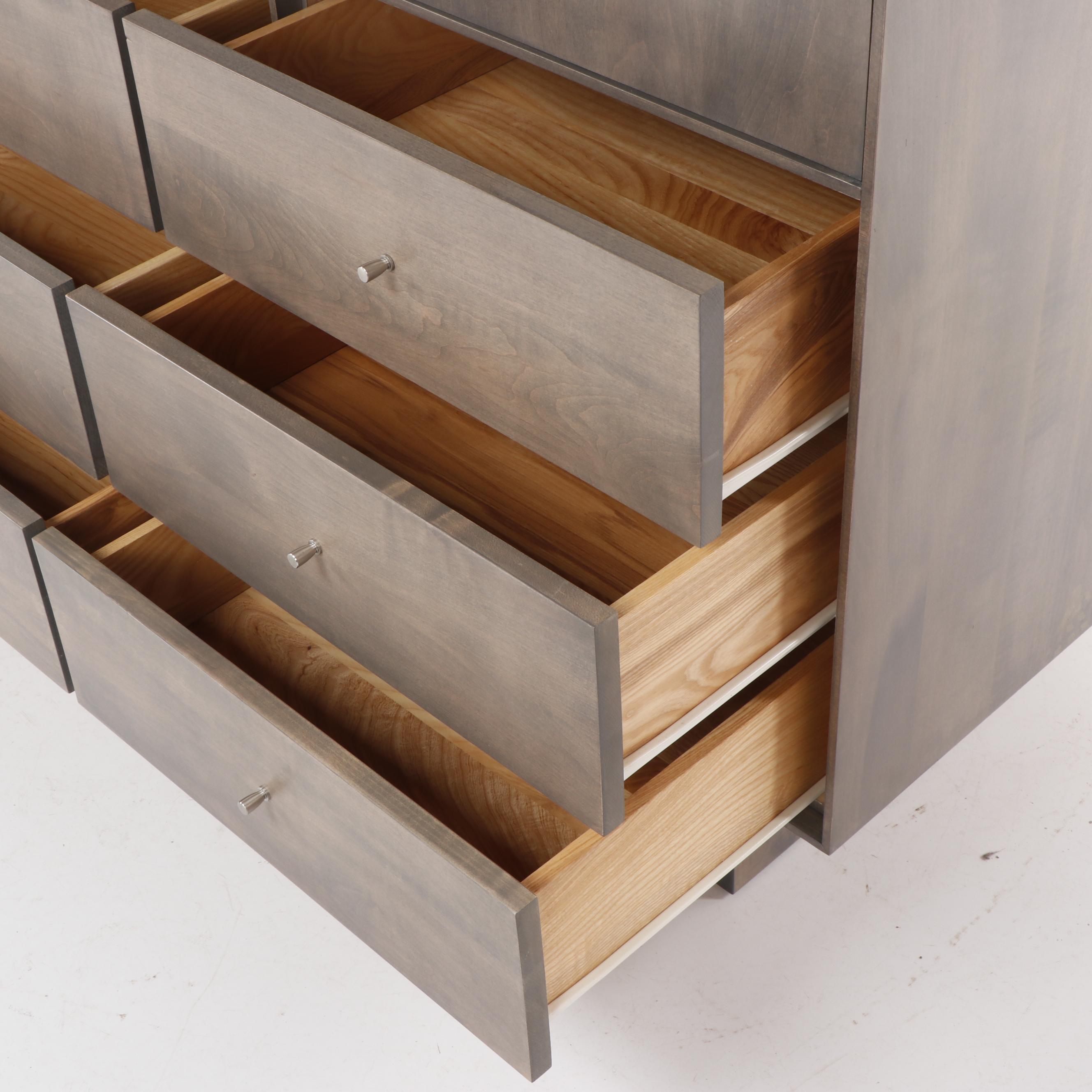 Room and Board "Hudson" Armoire with Wood Base and Shell Finish