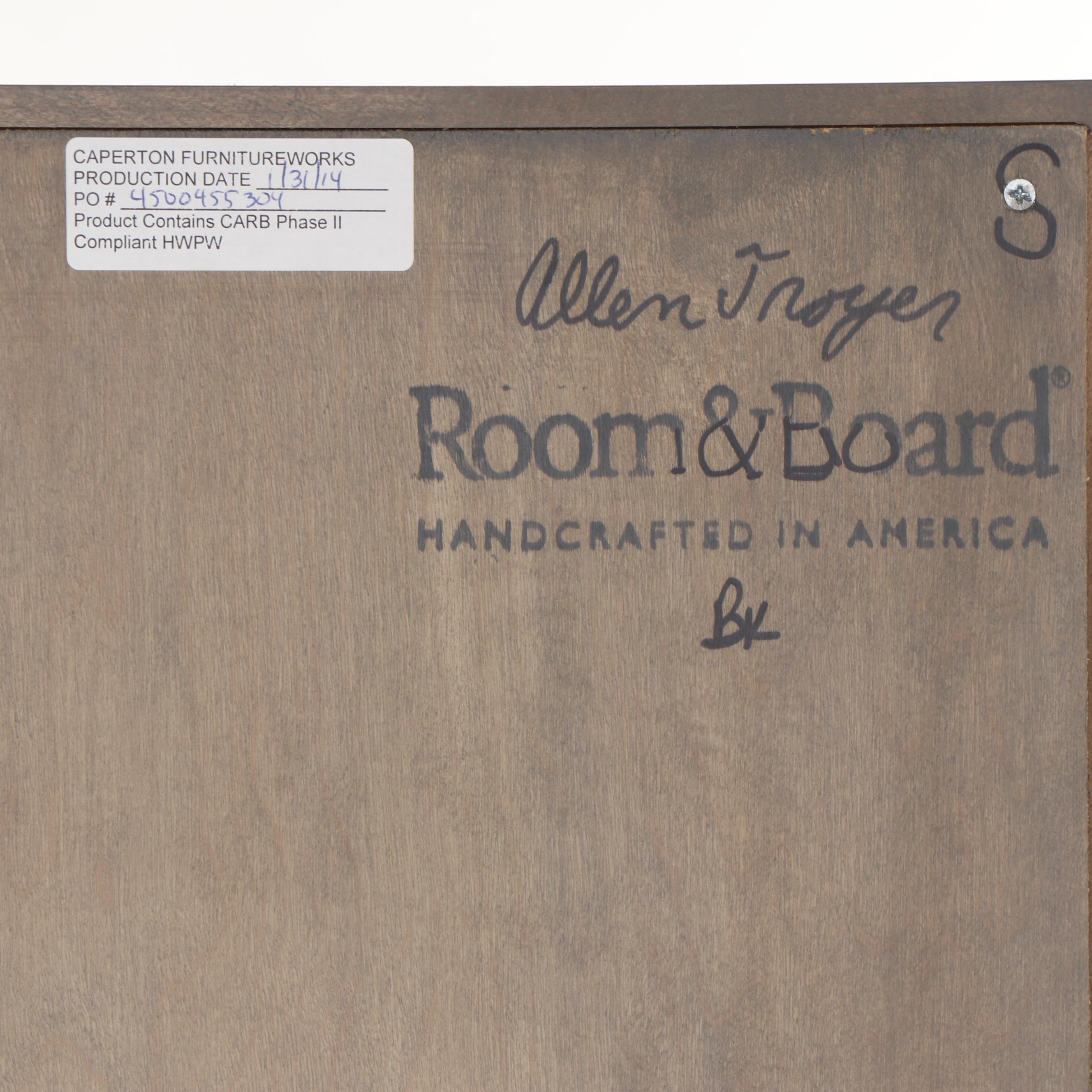 Room and Board "Hudson" Armoire with Wood Base and Shell Finish