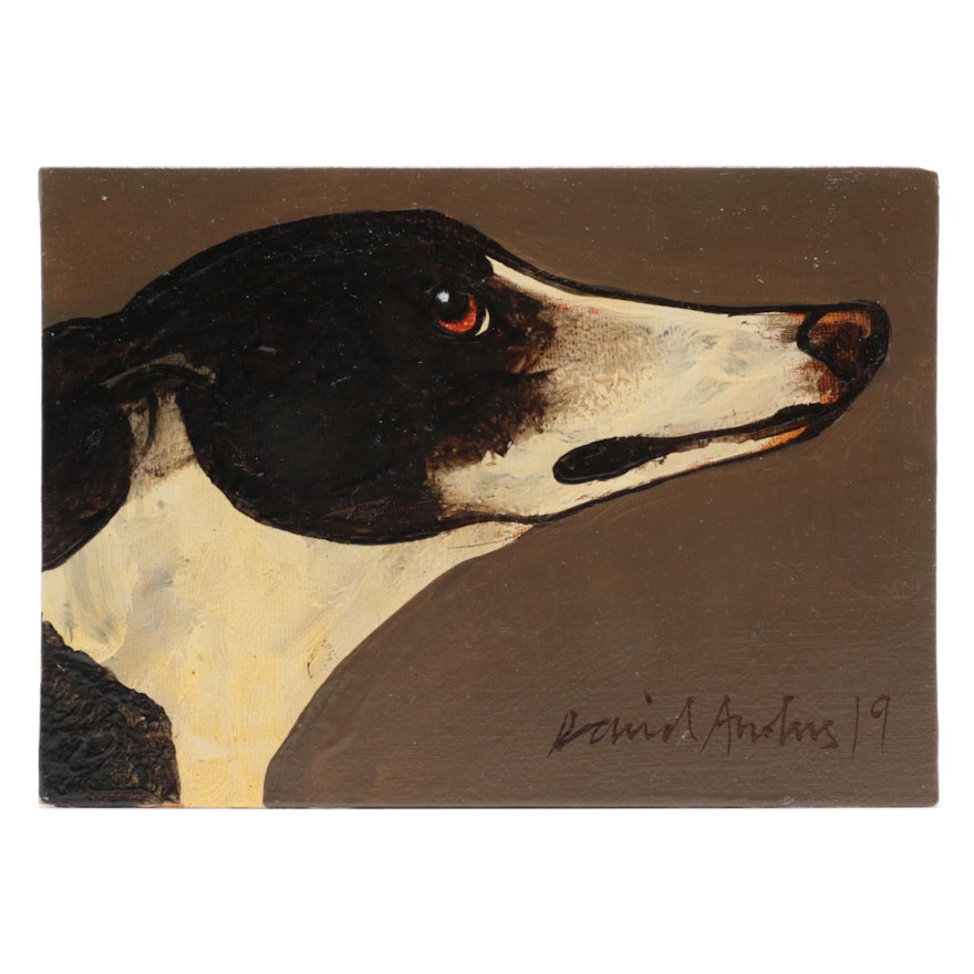 David Andrews Oil Painting of Dog