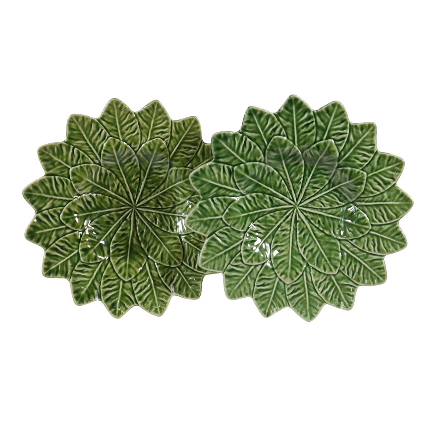 Majolica Style Leaf Plates, Vintage