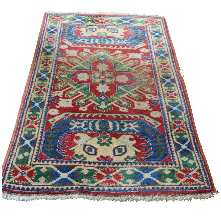 Hand-Knotted Caucasian Karabagh Chelaberd Wool Area Rug