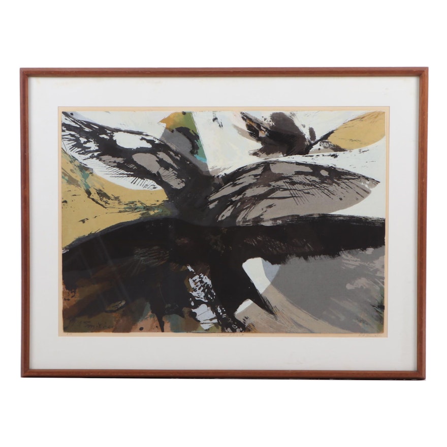 Robert Alan Smith Serigraph "Crow Flight", 1960