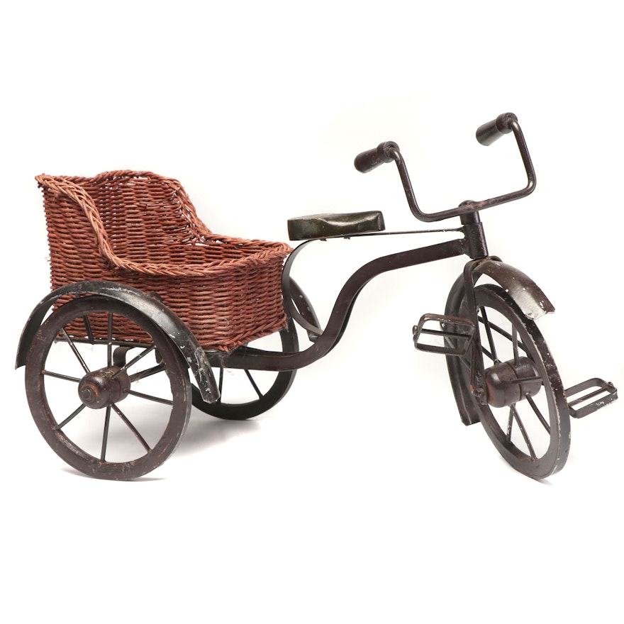 Decorative Miniature Tricycle with Basket