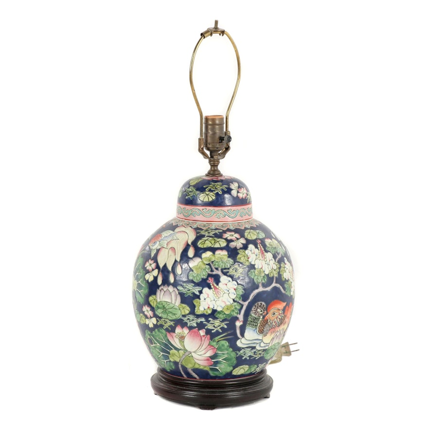 Chinese Porcelain Converted Ginger Jar Table Lamp