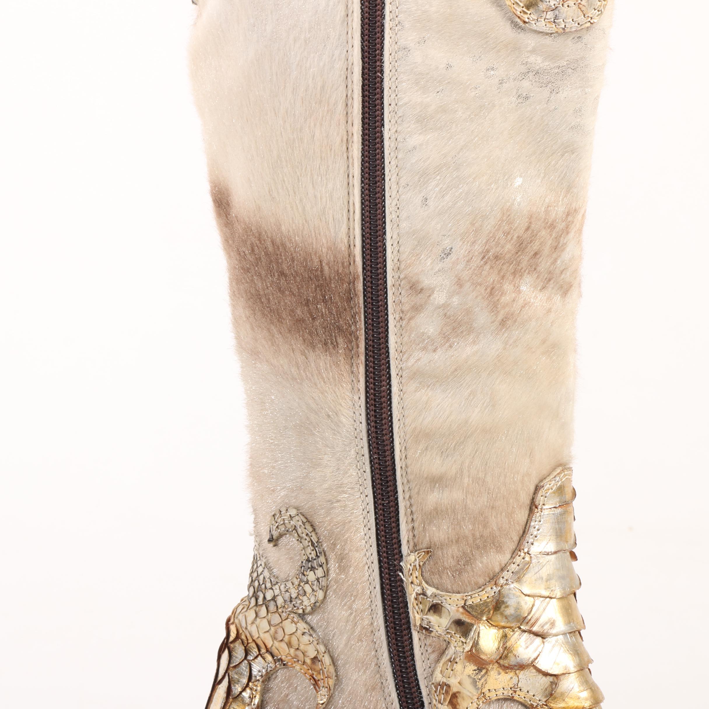 Women's Siren by Mark Nason Python and Pony Hair Western Boots